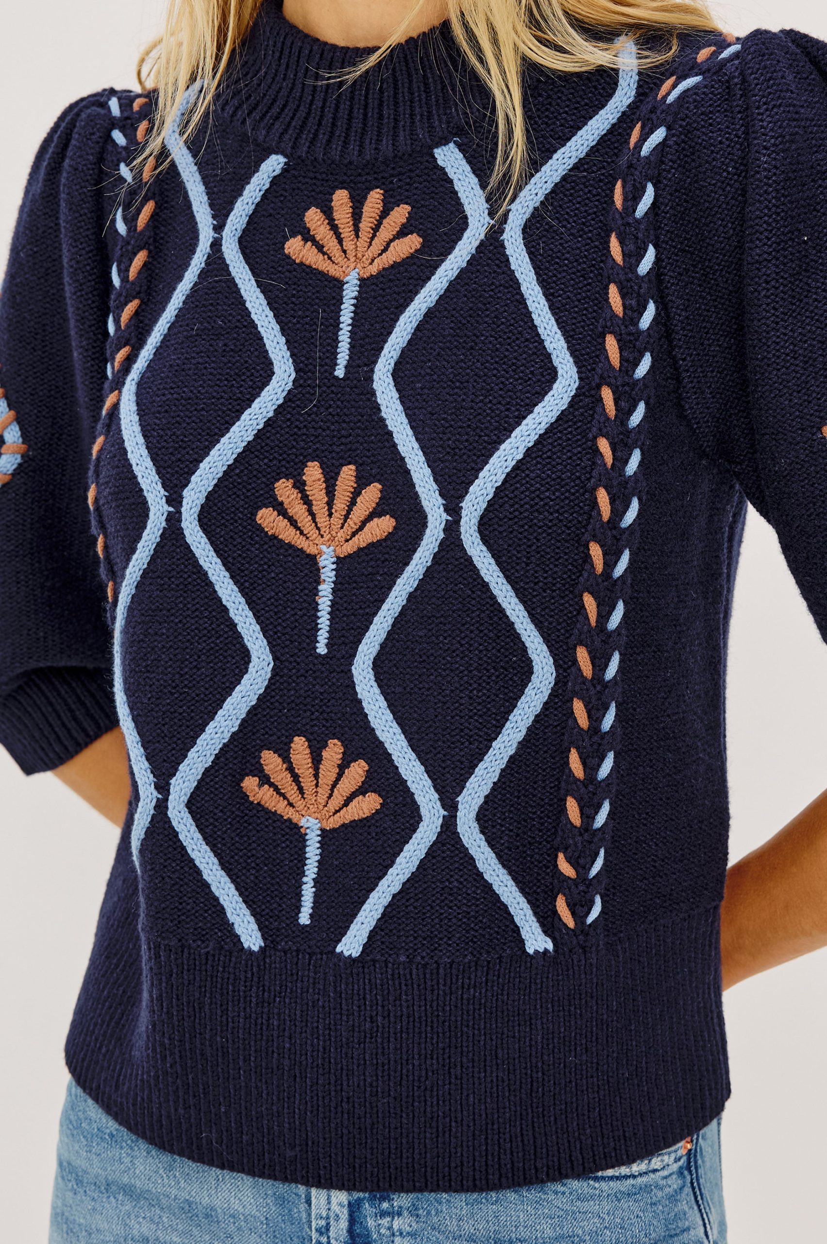 ADDY SWEATER - FLORAL CABLES - Image 2