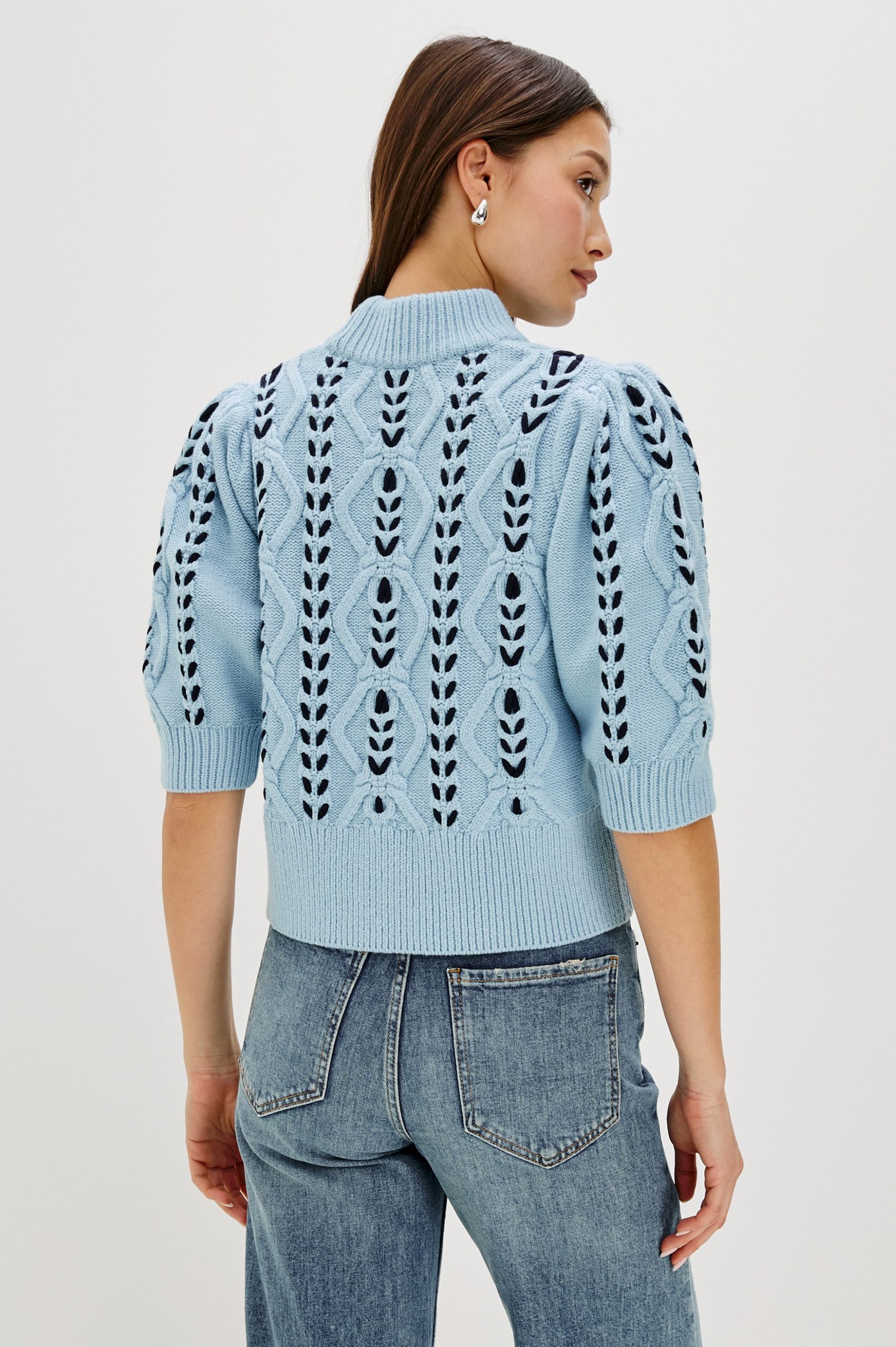 ADDY SWEATER - SKY NAVY CABLES - Image 4
