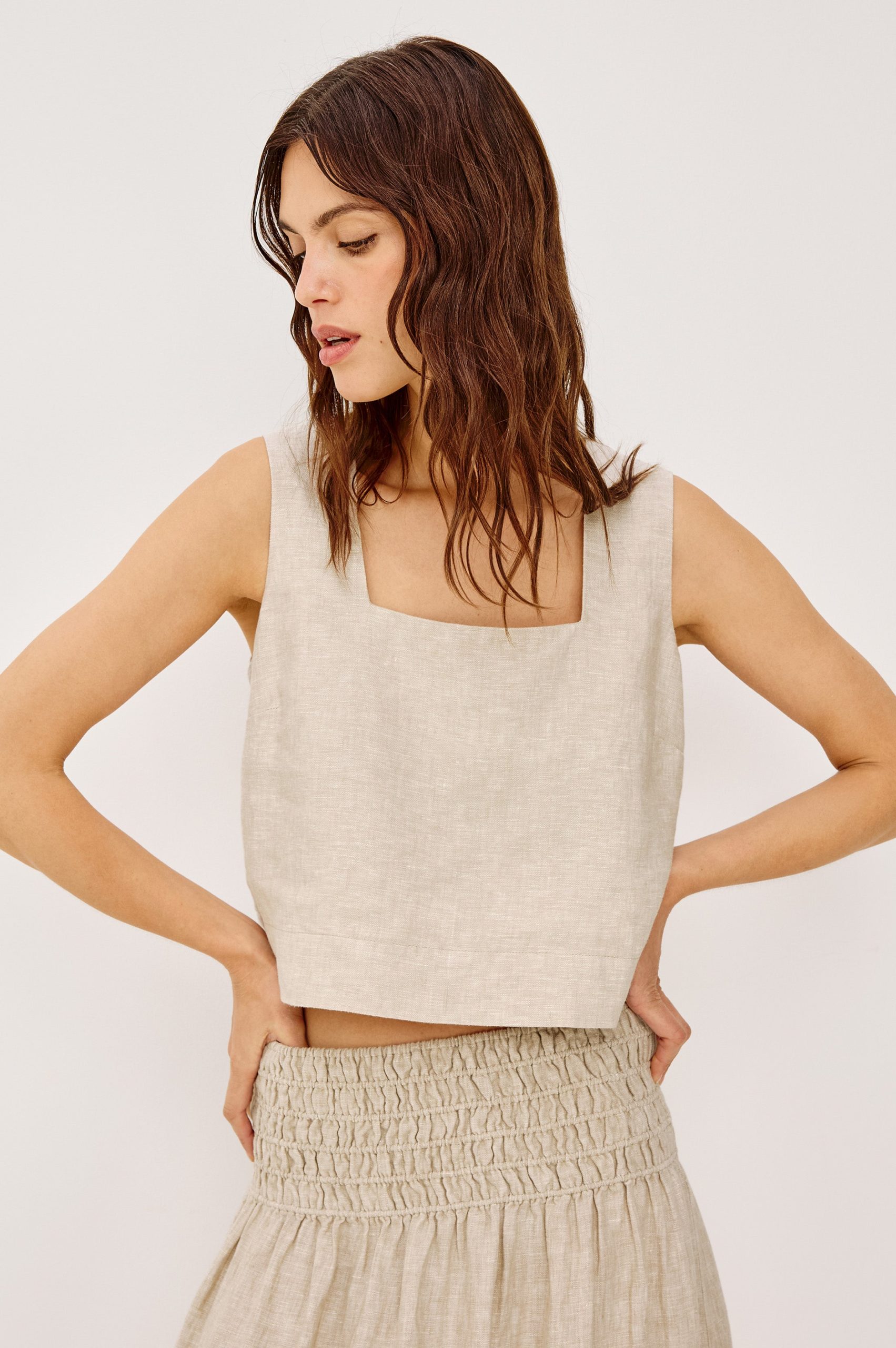 AKIRA TOP - HEATHERED FLAX - Image 4