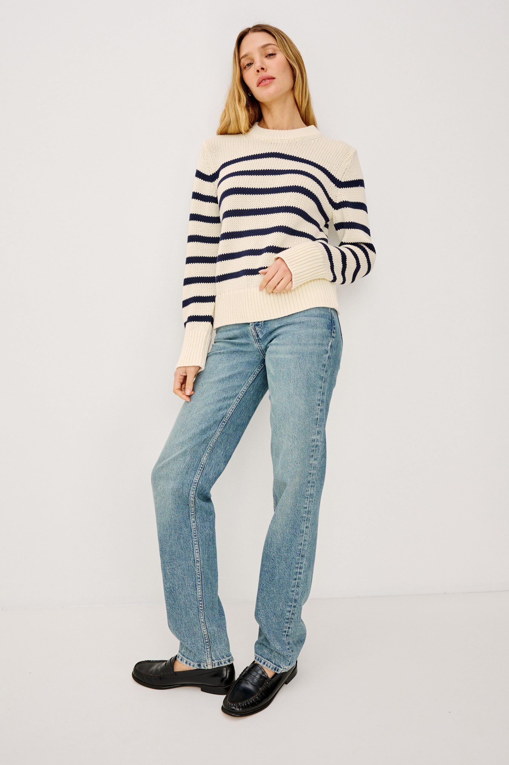 ALISE SWEATER - IVORY NAVY STRIPE - Image 3