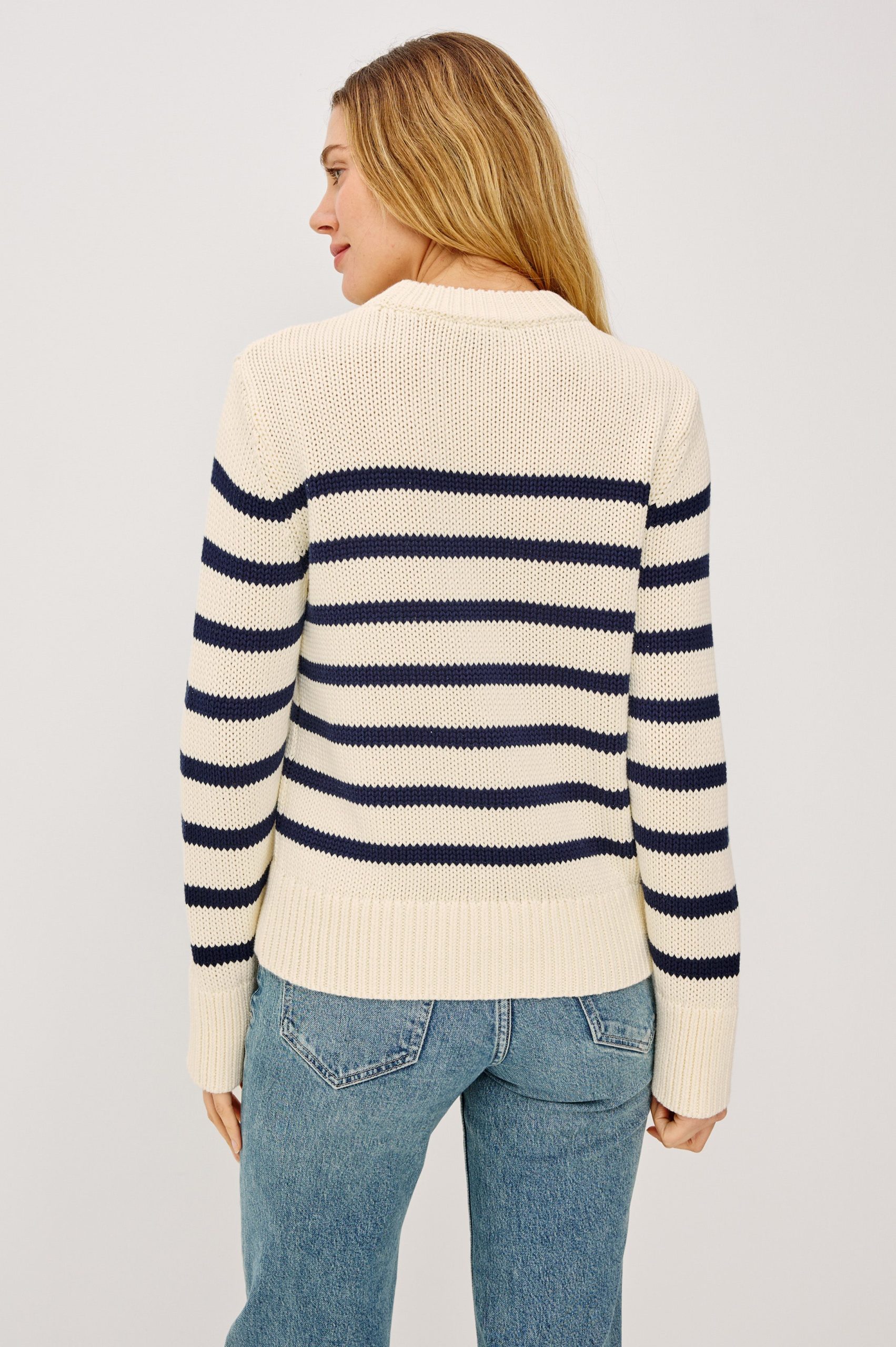 ALISE SWEATER - IVORY NAVY STRIPE - Image 5