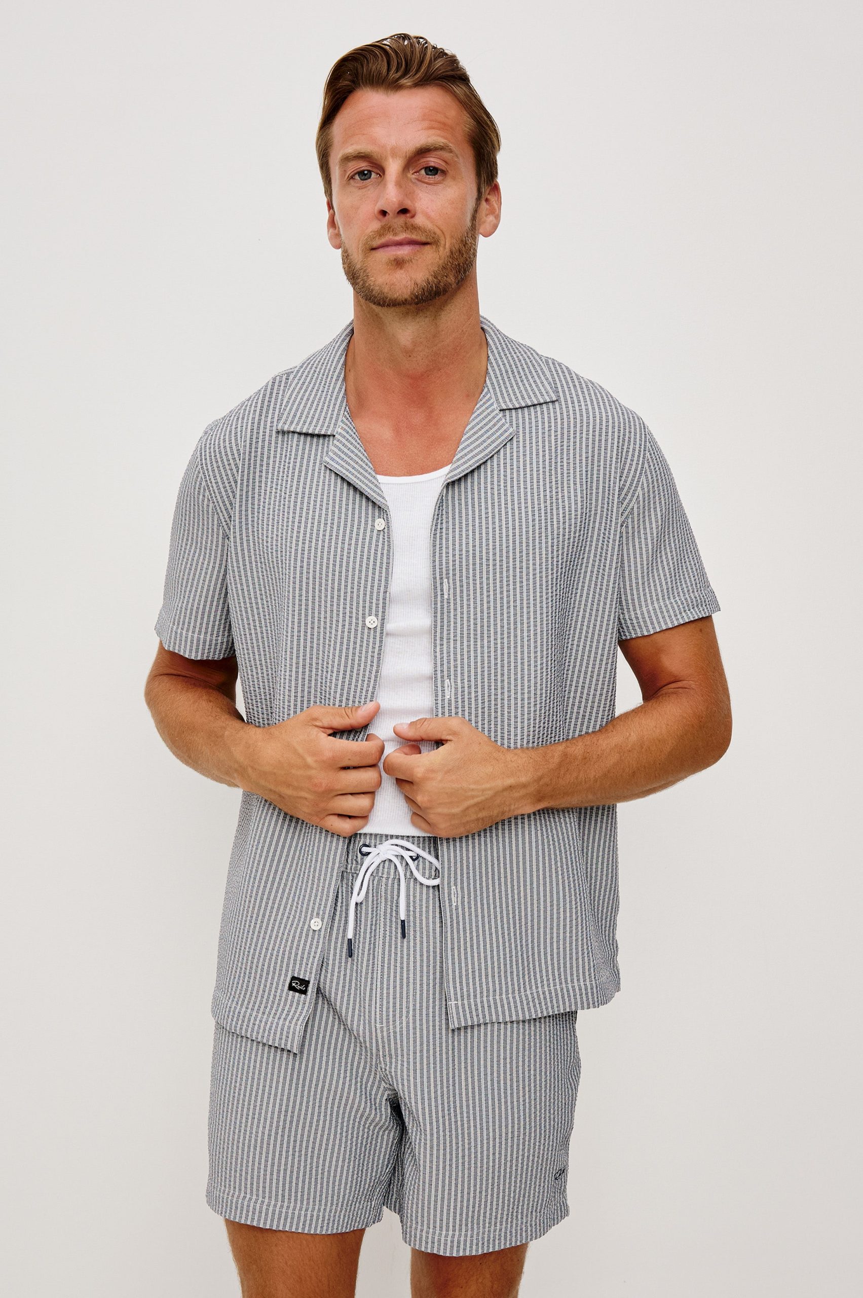 AMALFI SHIRT - NAVY DECK STRIPE