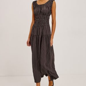 ANASTASIA DRESS - CHICORY STRIPE