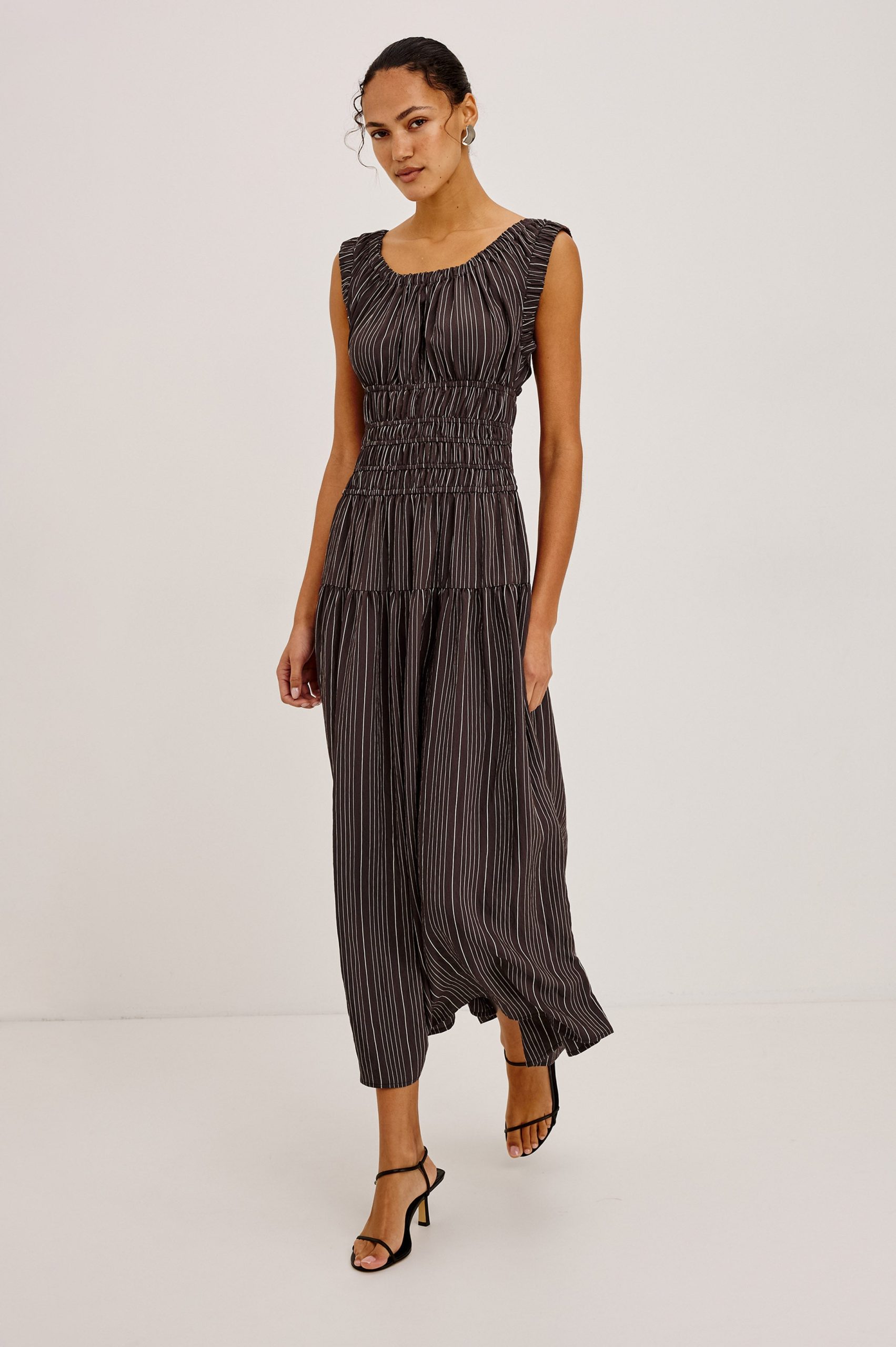 ANASTASIA DRESS - CHICORY STRIPE