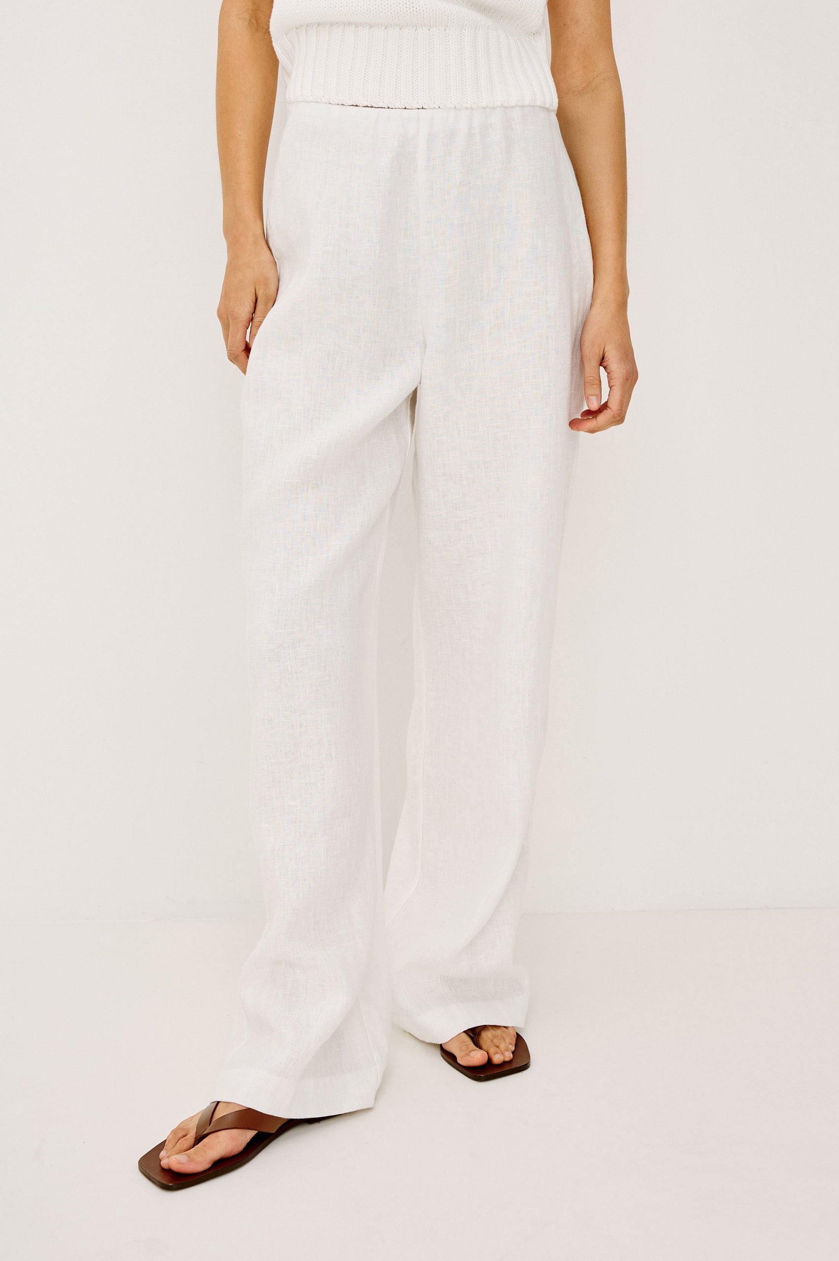 ANDRINE PANT - WHITE LINEN - Image 3