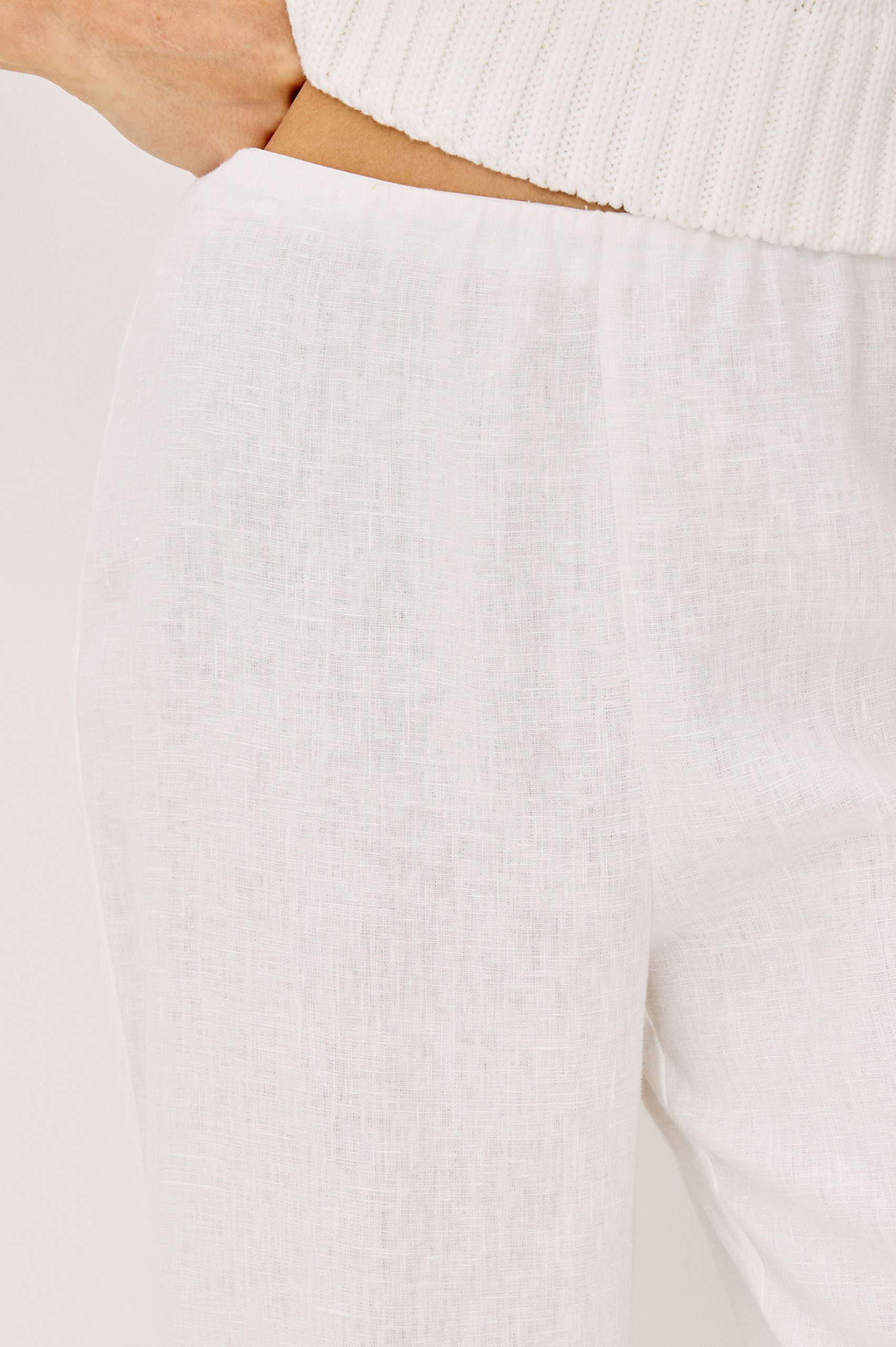 ANDRINE PANT - WHITE LINEN - Image 2