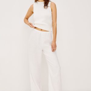ANDRINE PANT - WHITE LINEN