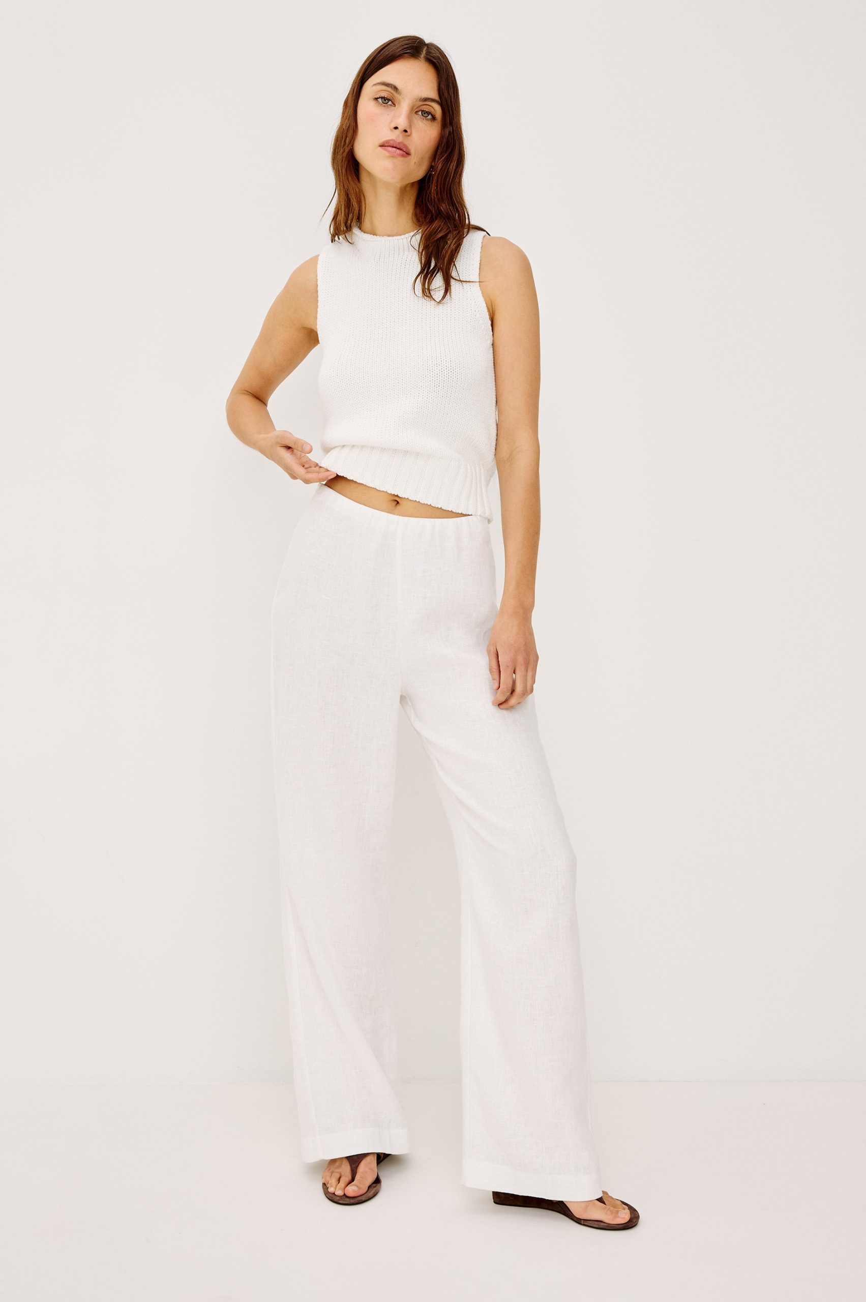 ANDRINE PANT - WHITE LINEN