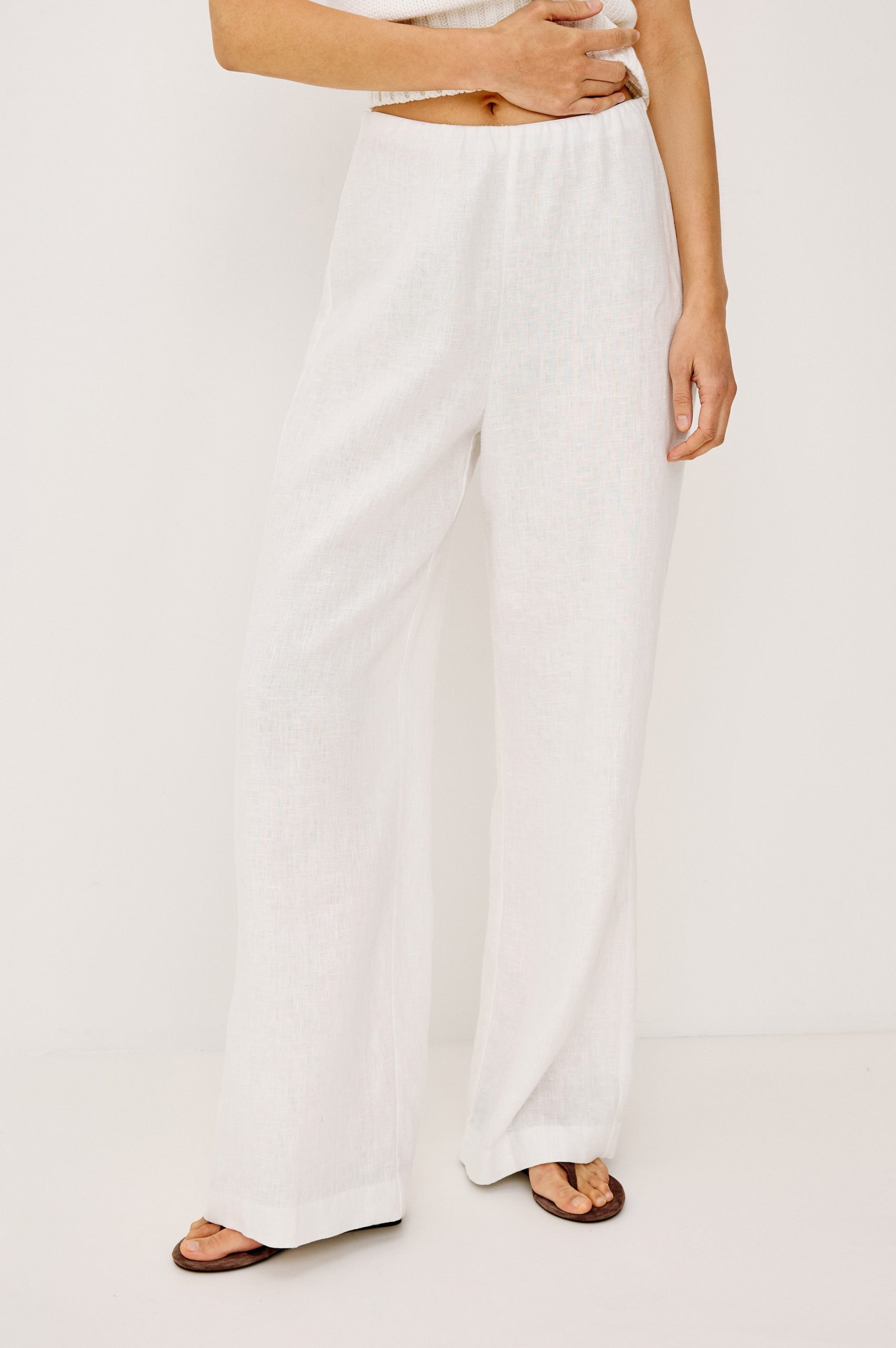 ANDRINE PANT - WHITE LINEN - Image 4