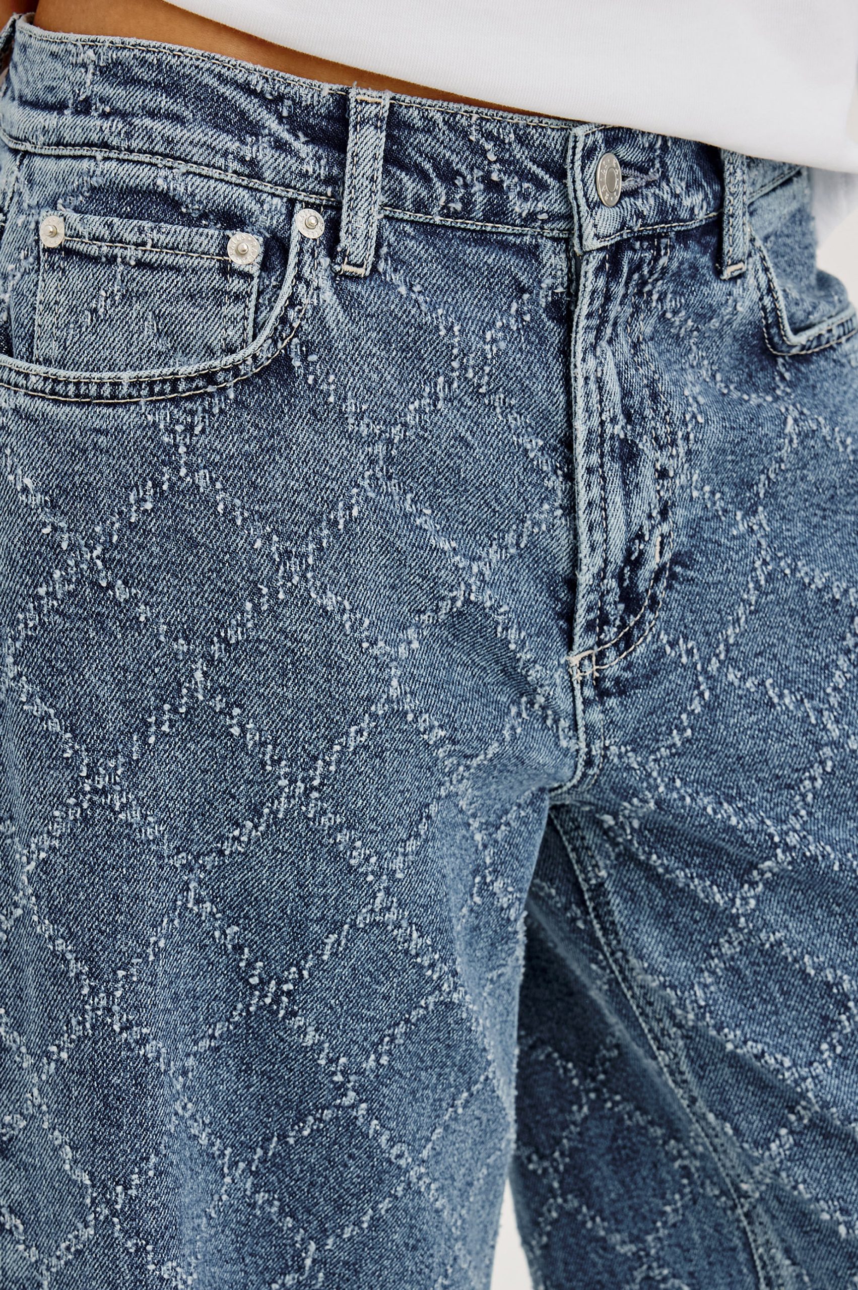 ANGELENO WIDE LEG CROP - DARK DIAMOND DISTRESS - Image 2