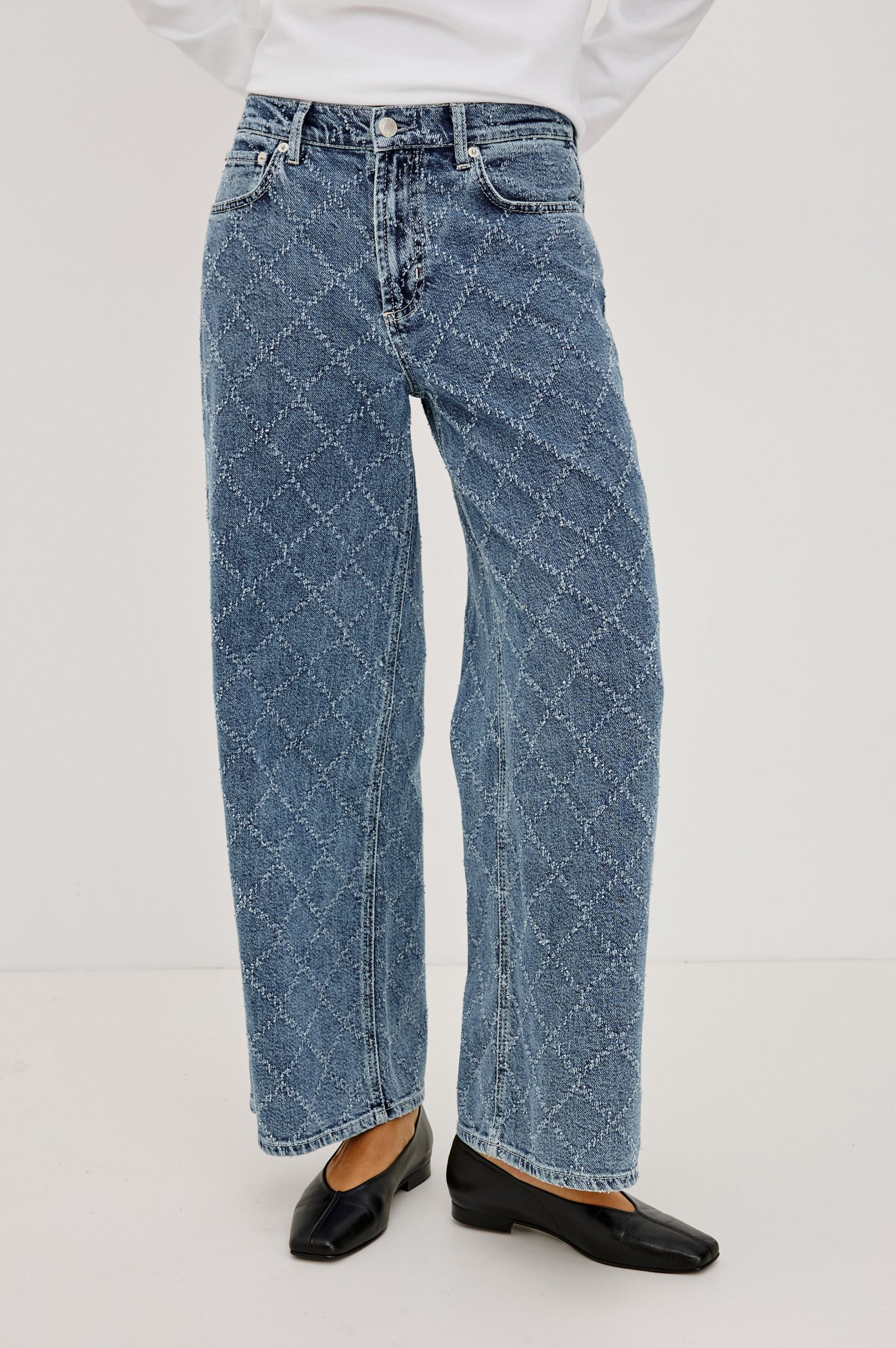 ANGELENO WIDE LEG CROP - DARK DIAMOND DISTRESS - Image 4