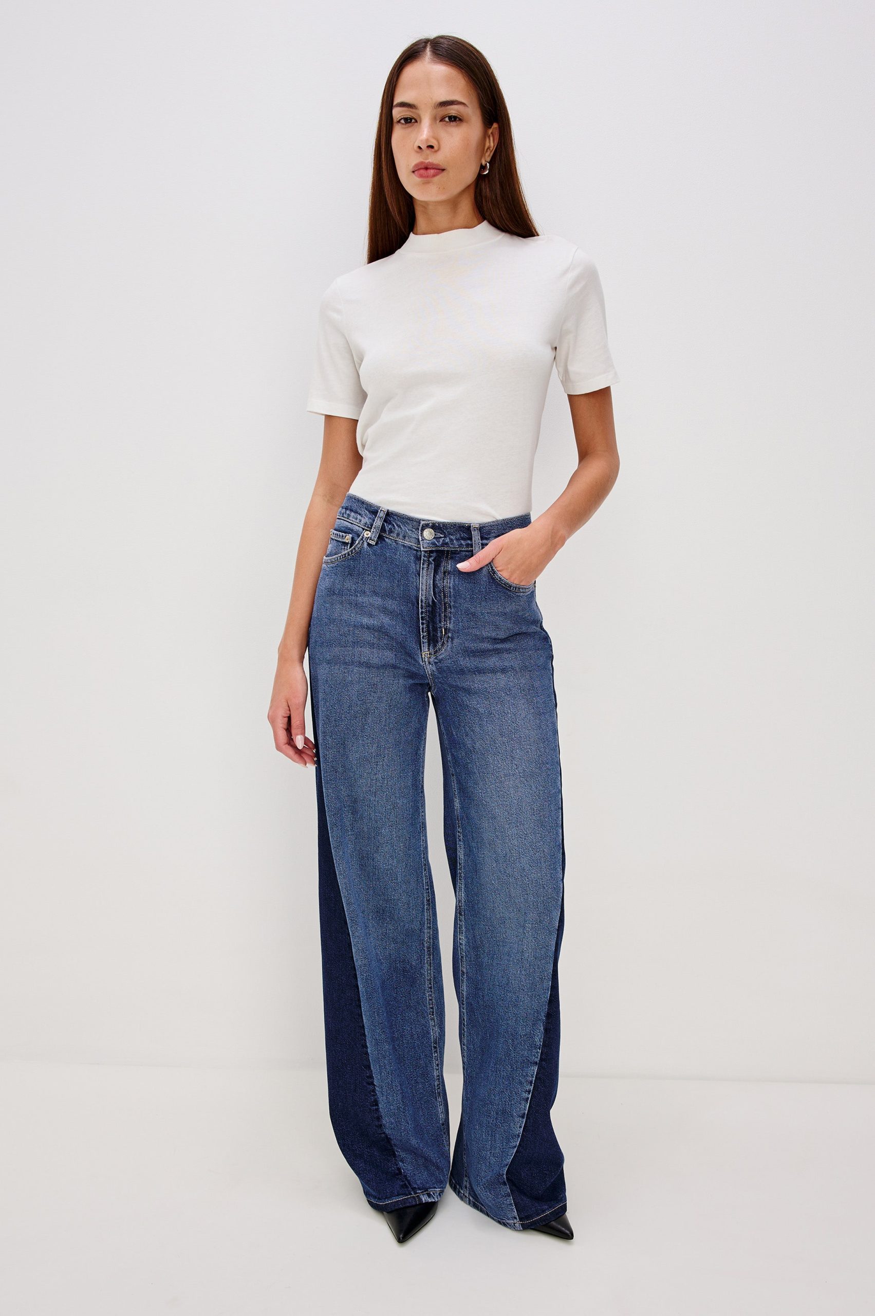 ANGELENO WIDE LEG - INDIGO GROVE GODET