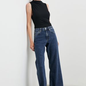 ANGELENO WIDE LEG - PEBBLE BLUE
