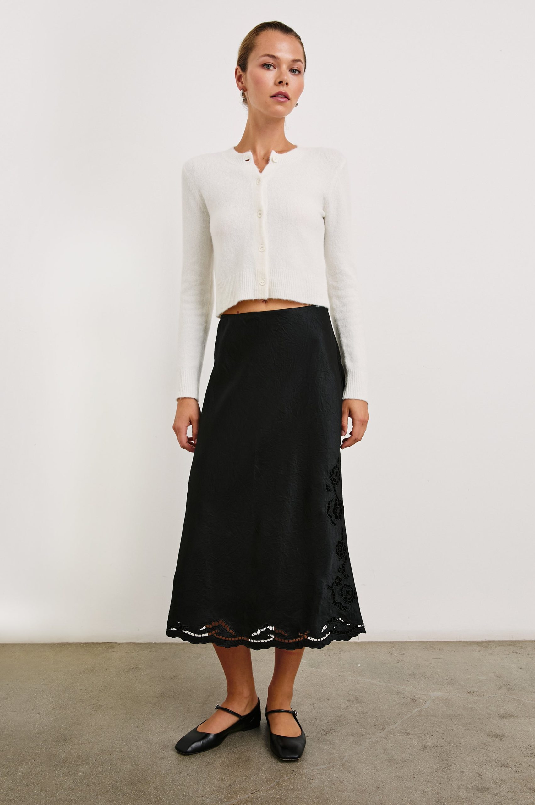 ANYA SKIRT - BLACK EYELET - Image 3