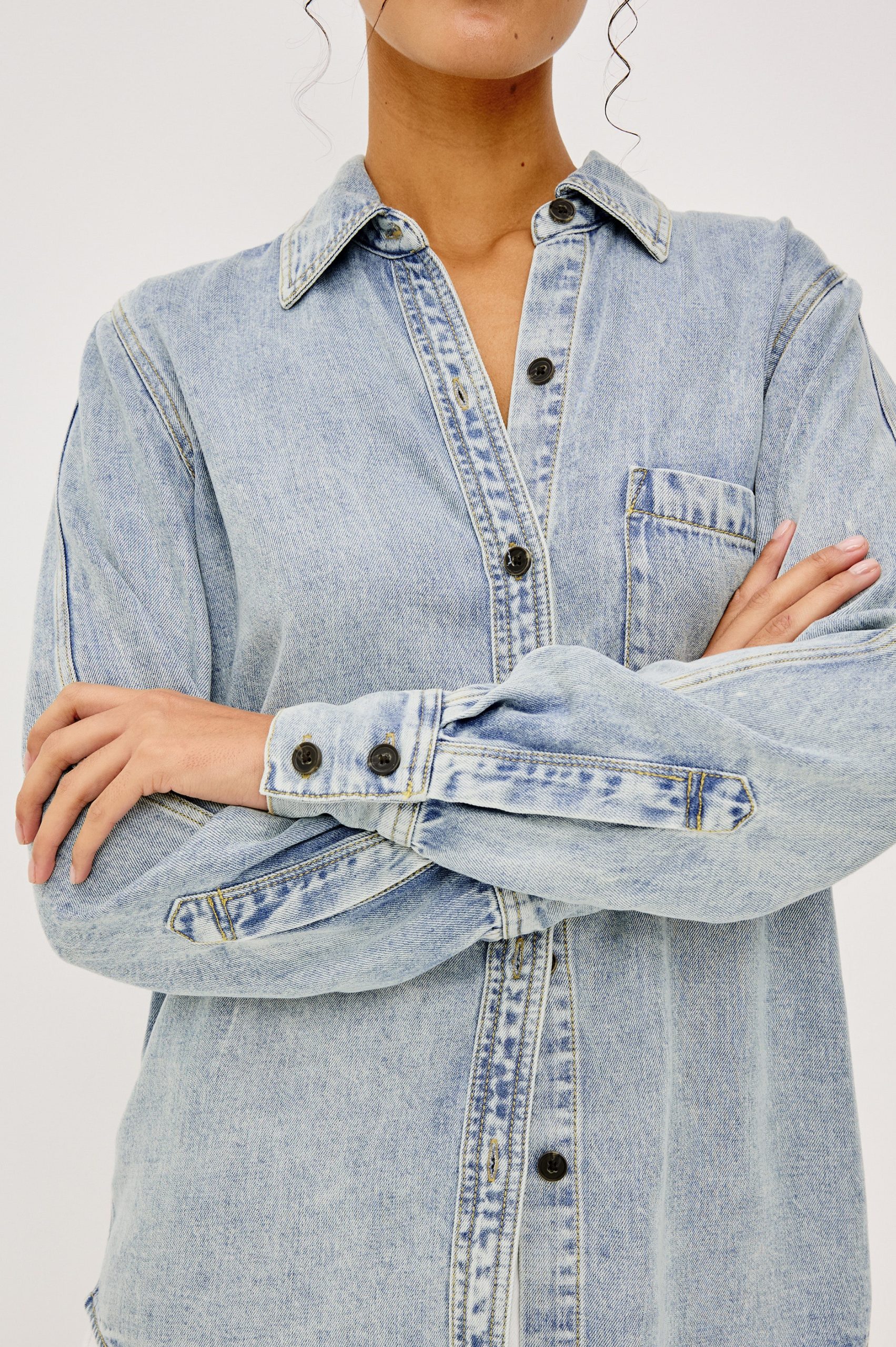 ATTICUS SHIRT - BLEACHED INDIGO - Image 2