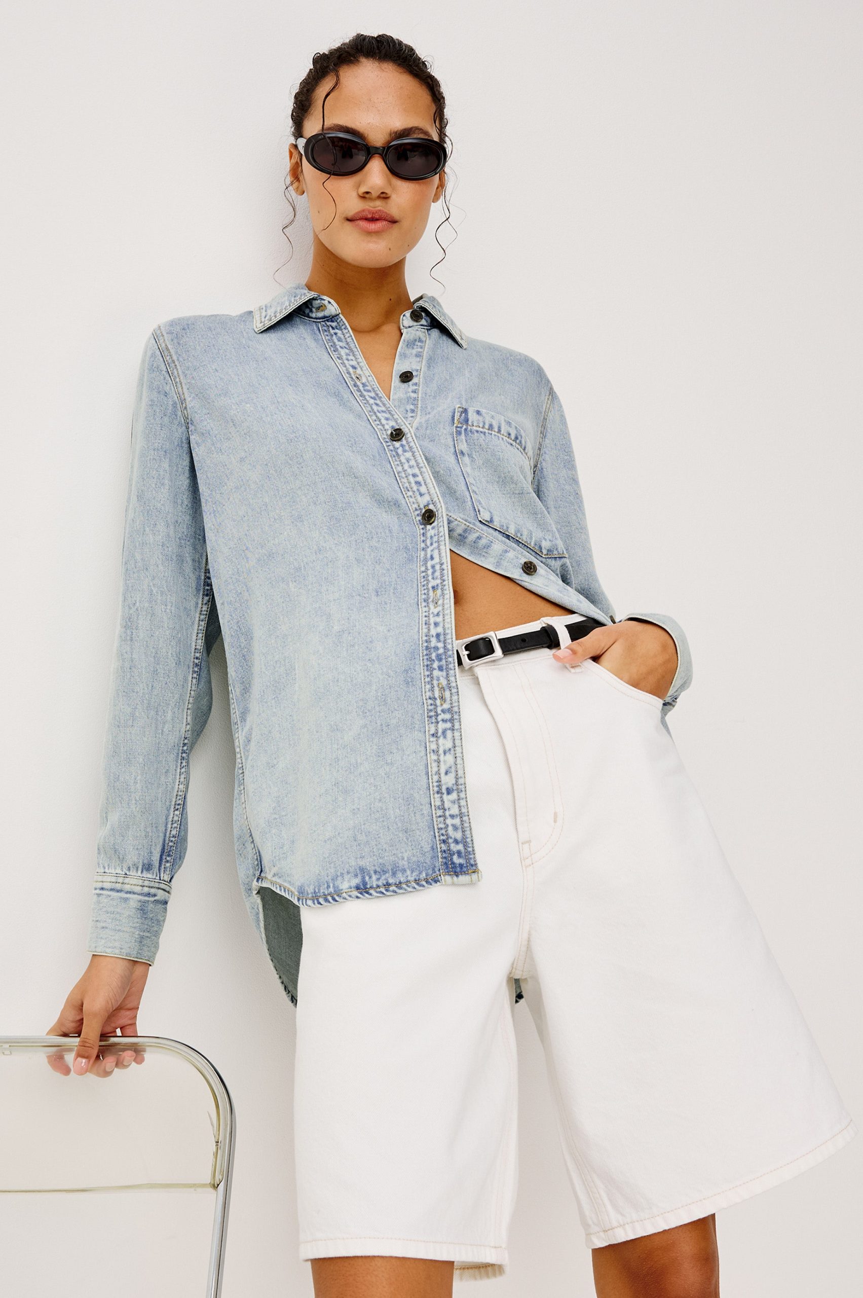 ATTICUS SHIRT - BLEACHED INDIGO - Image 4