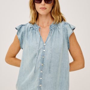 AVIVA TOP - BLEACHED INDIGO