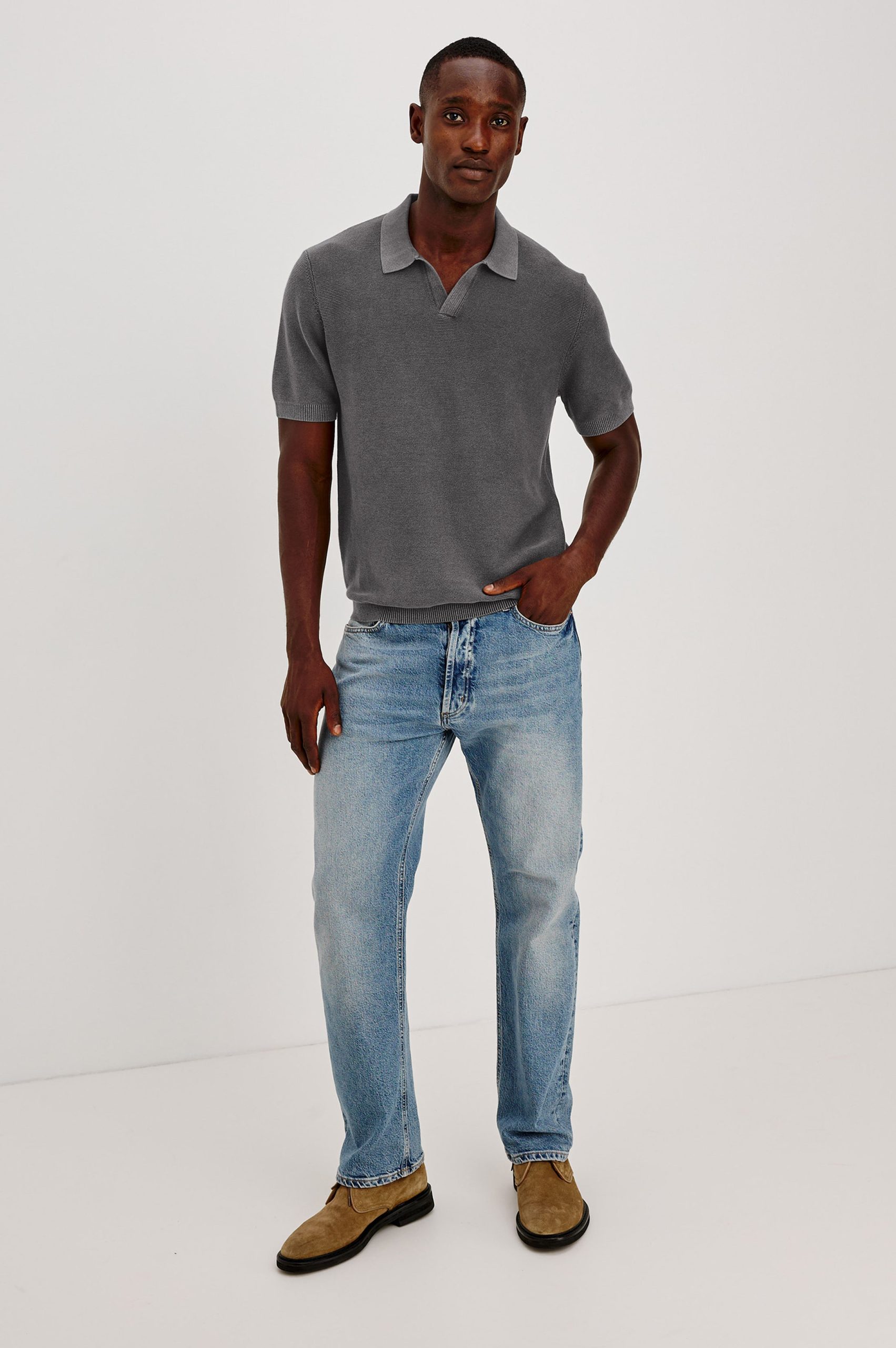 BAKER POLO SHIRT - SUNFADED BLACK - Image 3