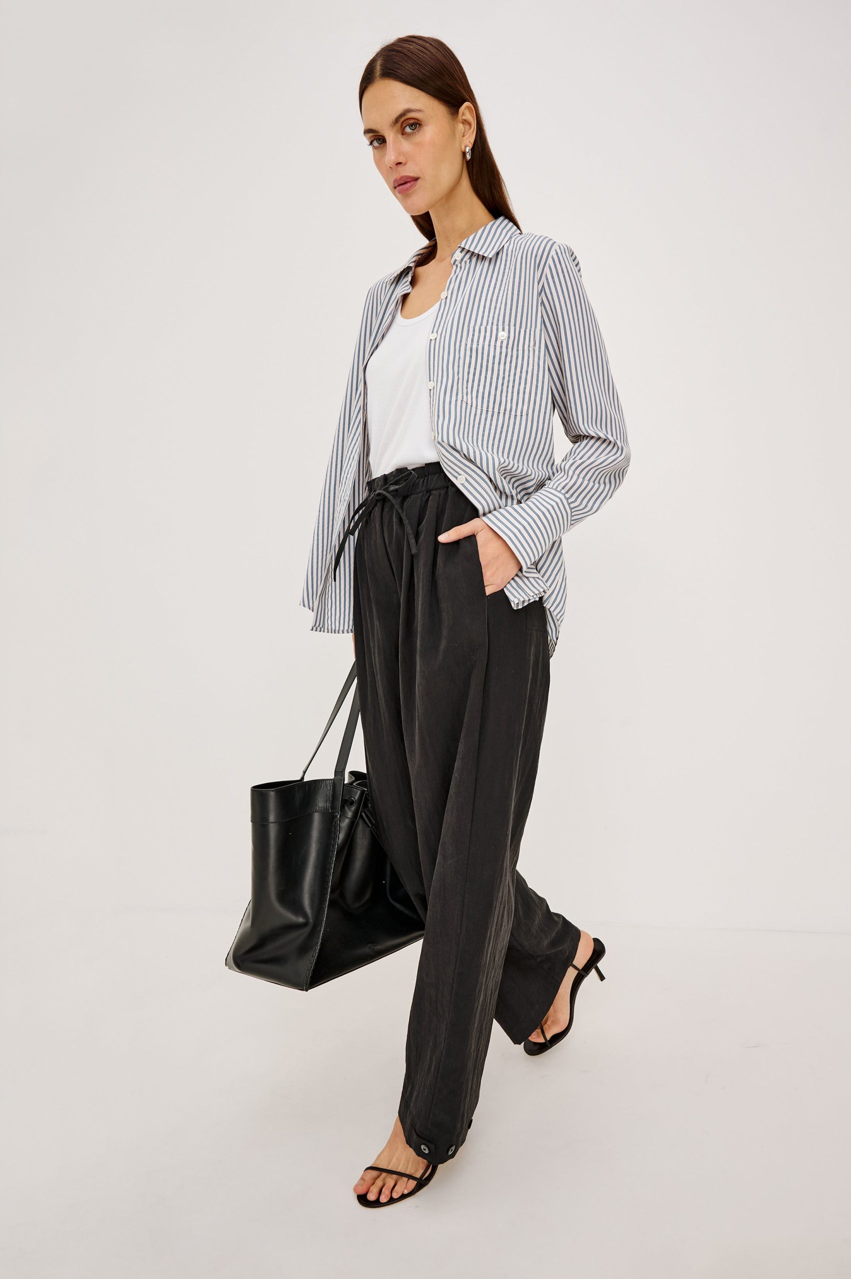 BECK SHIRT - IVORY STEEL BLUE STRIPE - Image 3