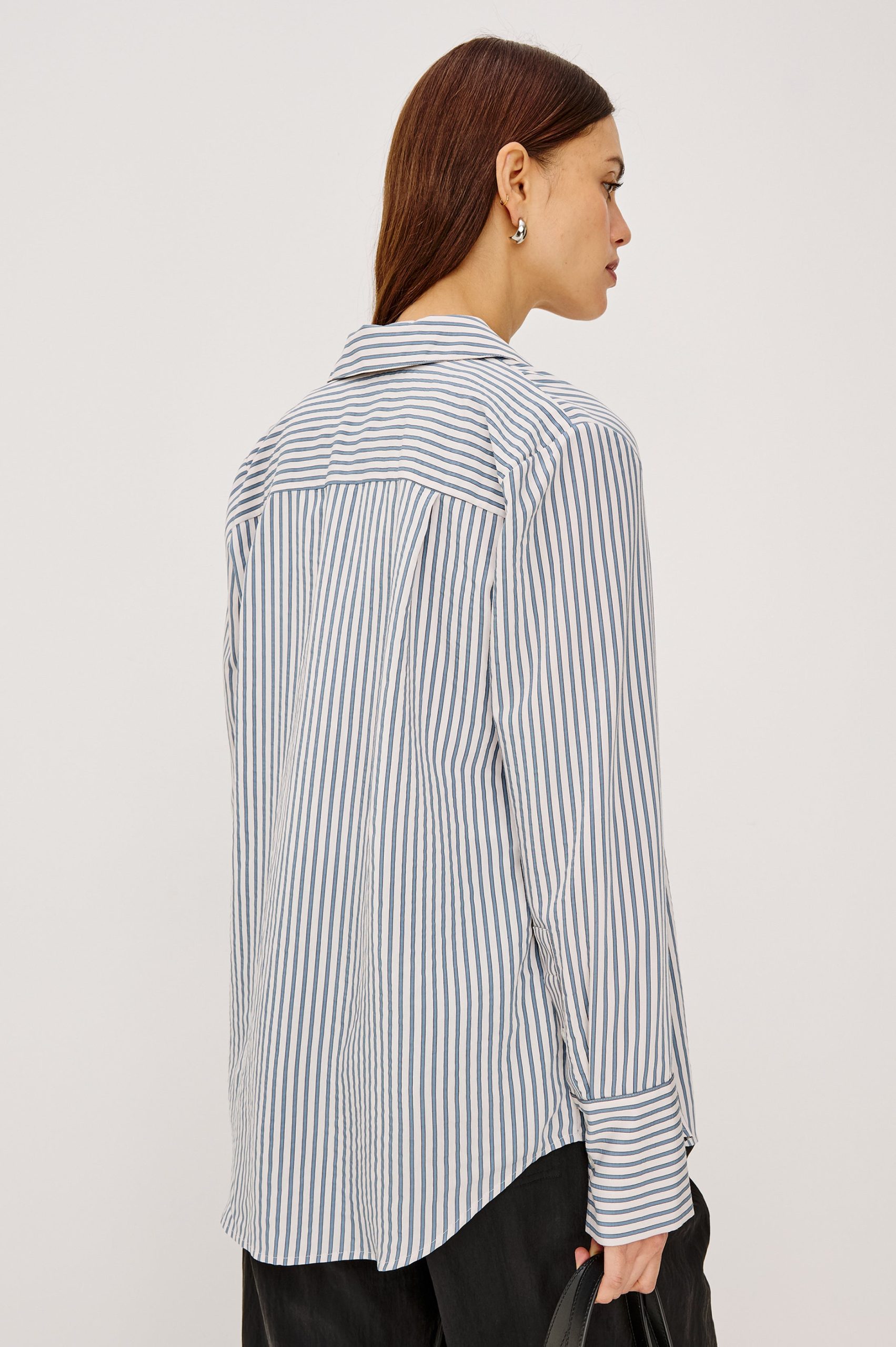 BECK SHIRT - IVORY STEEL BLUE STRIPE - Image 4