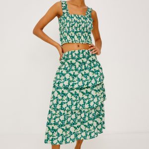BELLE SKIRT - GREEN MAYFLOWER
