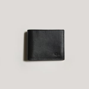 LEATHER BILLFOLD WALLET - BLACK