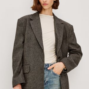 BRIDGES BLAZER - CAMEL BLACK HERRINGBONE