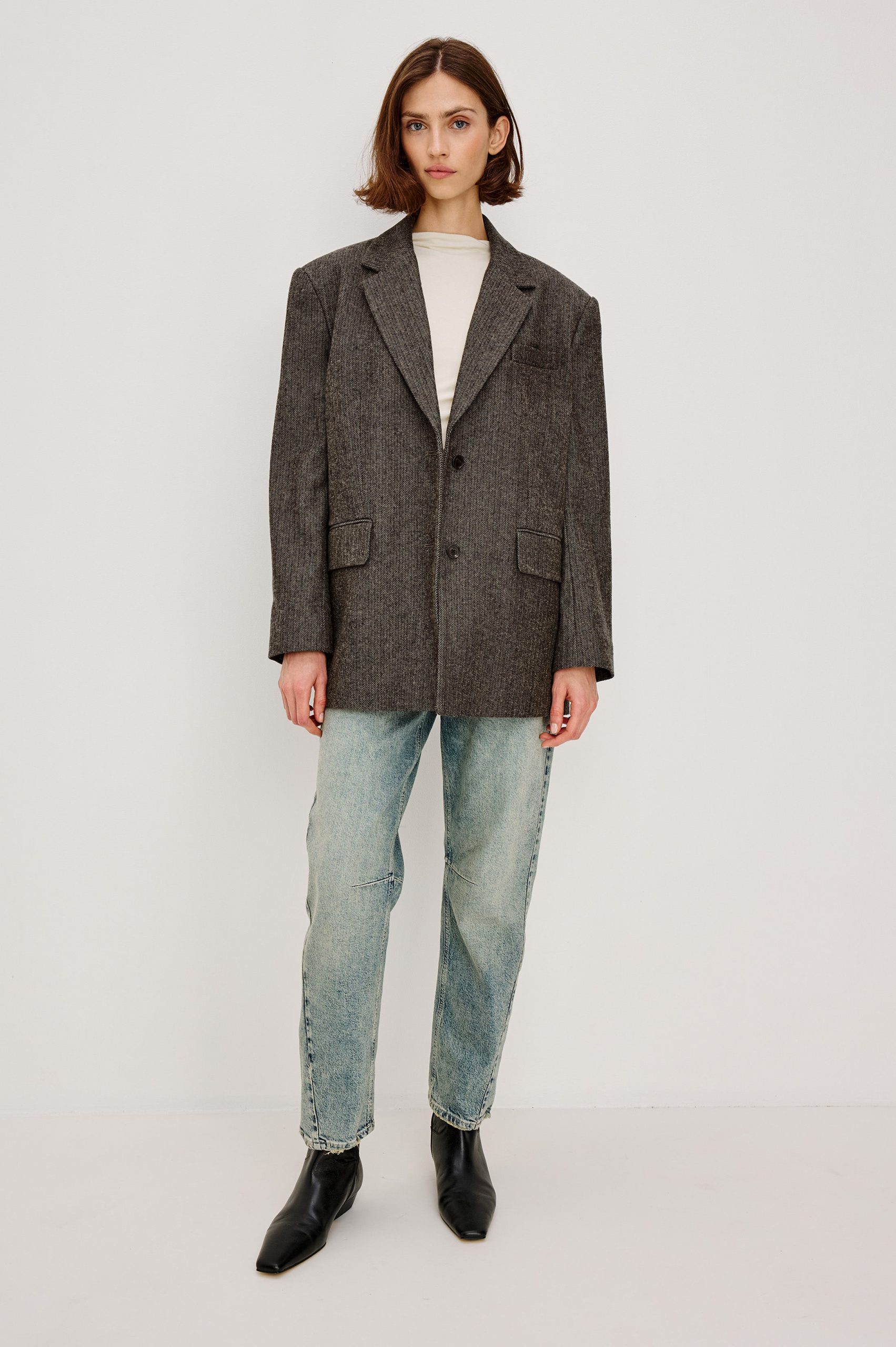 BRIDGES BLAZER - CAMEL BLACK HERRINGBONE - Image 3