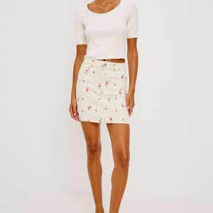 BURBANK SKIRT - ECRU ROMANTIC FLORAL