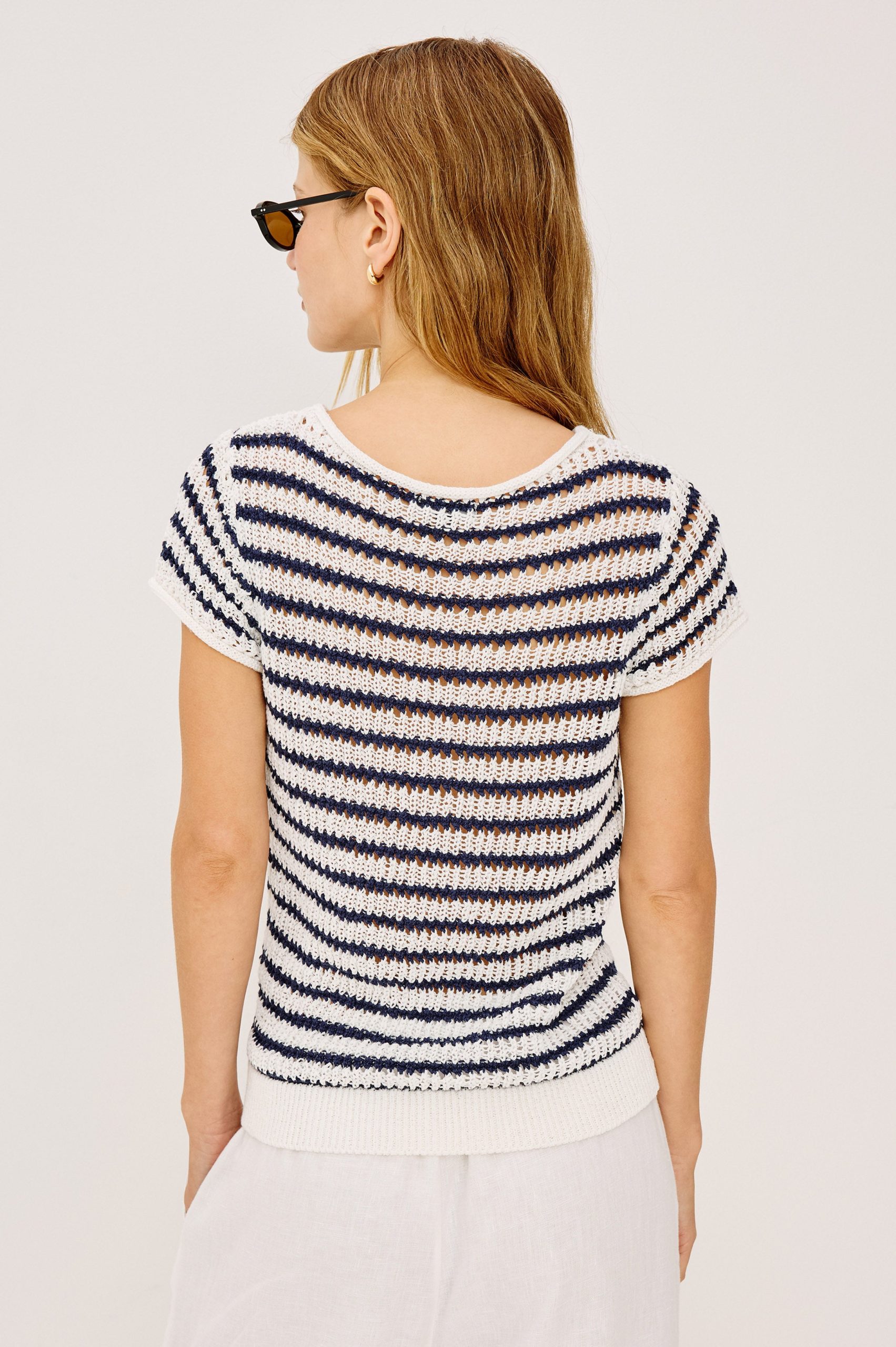 CADY TOP - IVORY INDIGO STRIPE - Image 5