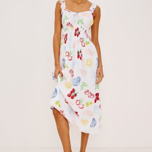 RAILS X GIADZY CAPRI DRESS - WHITE ANTIPASTI