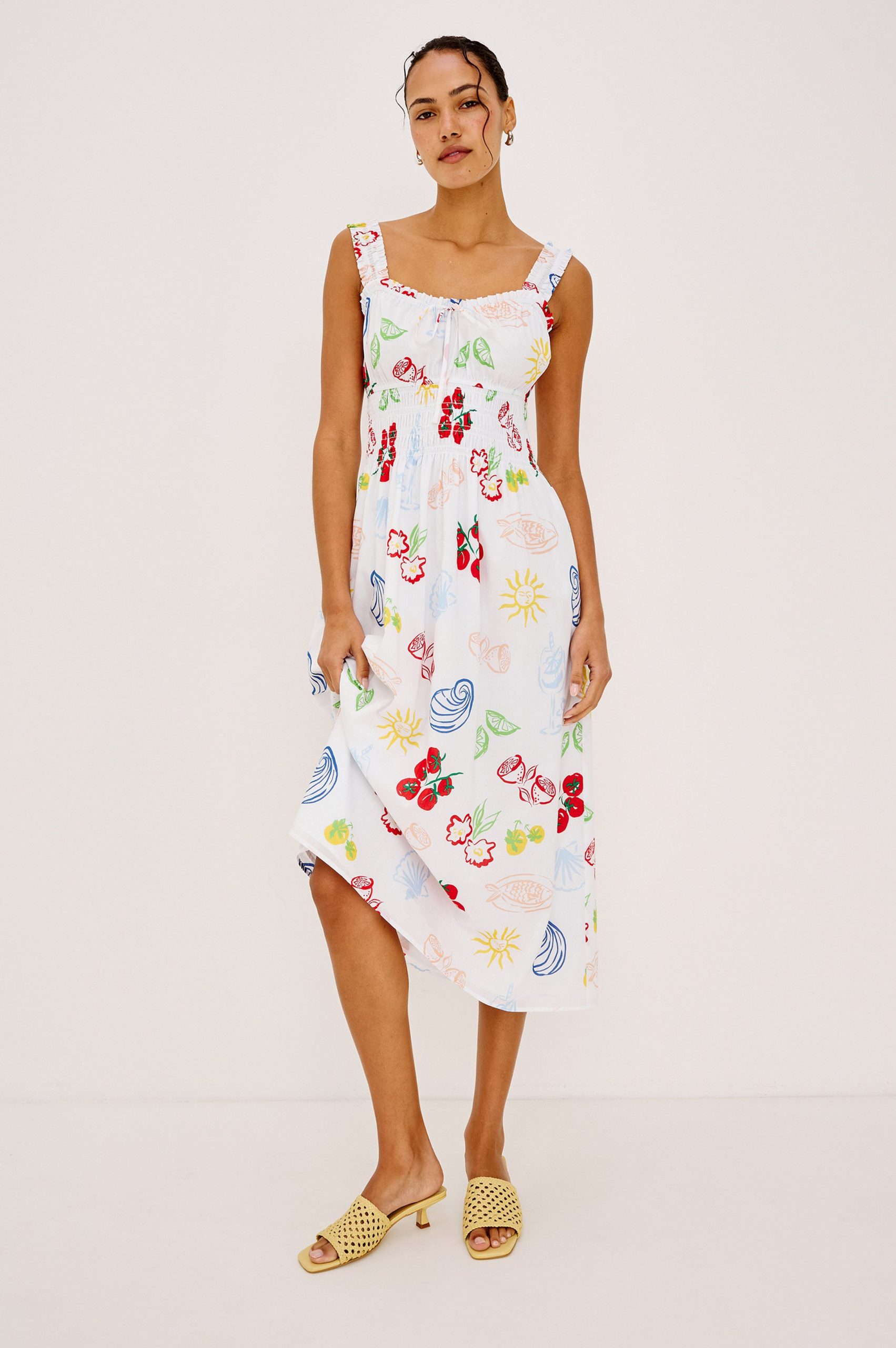 RAILS X GIADZY CAPRI DRESS - WHITE ANTIPASTI