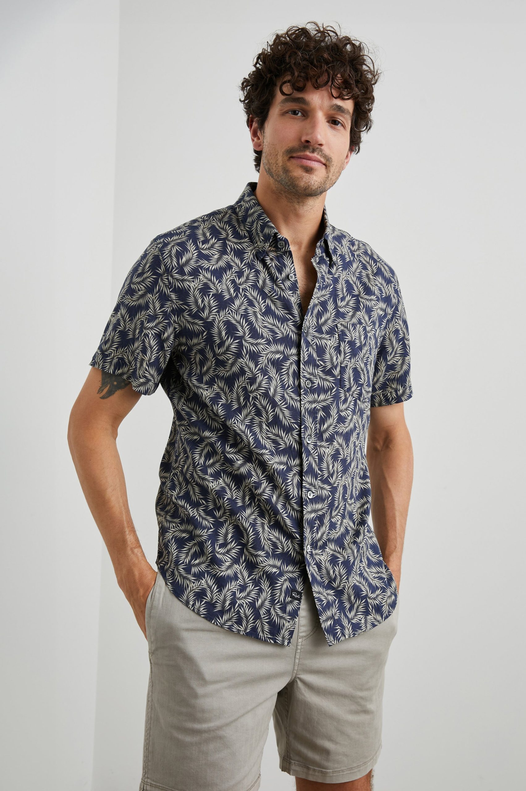CARSON SHIRT - PALM AMERICANO NAVY