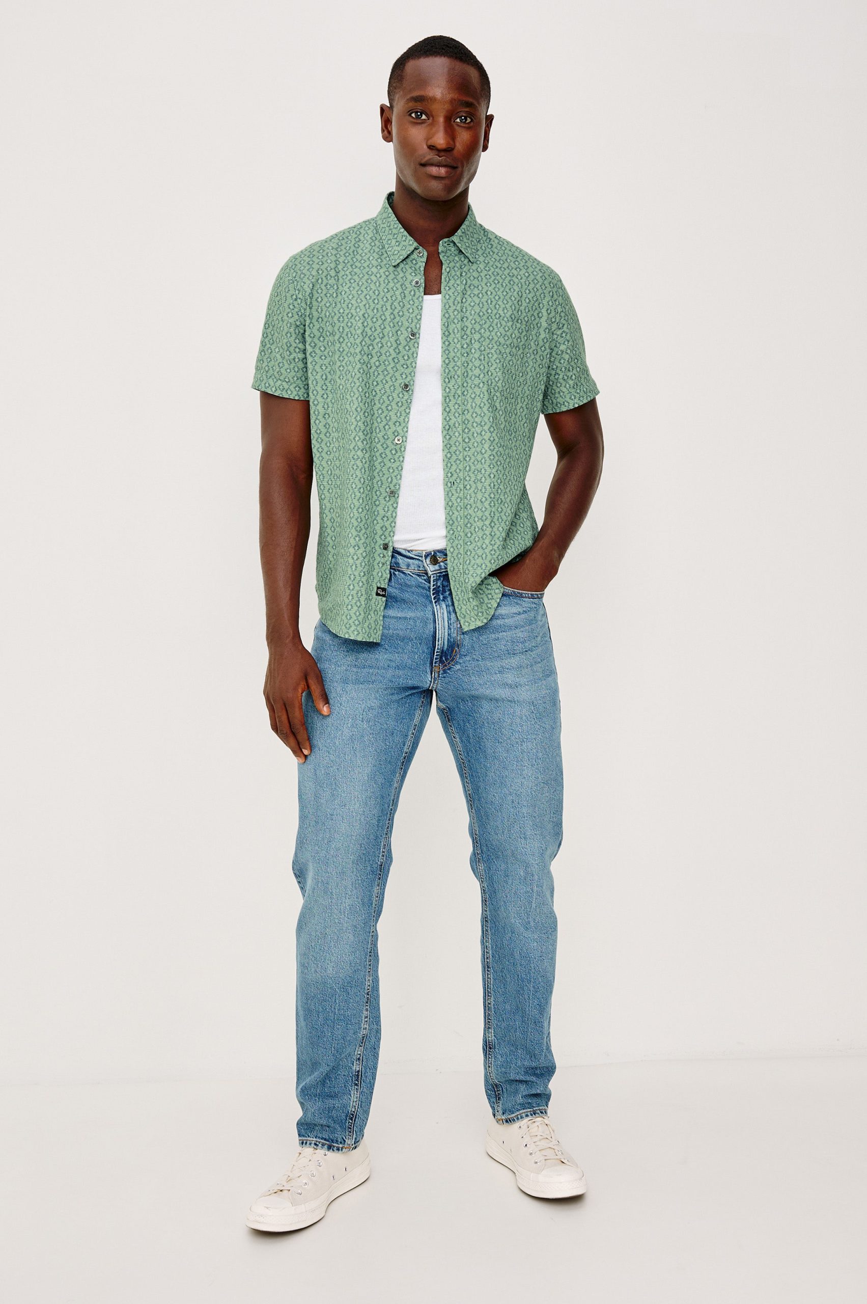 CARSON SHIRT - WAVY BATIK AQUA - Image 3