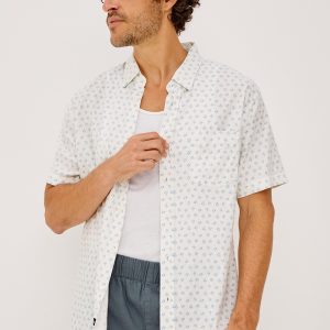 CARSON SHIRT - WHITE BLUE BLOCK