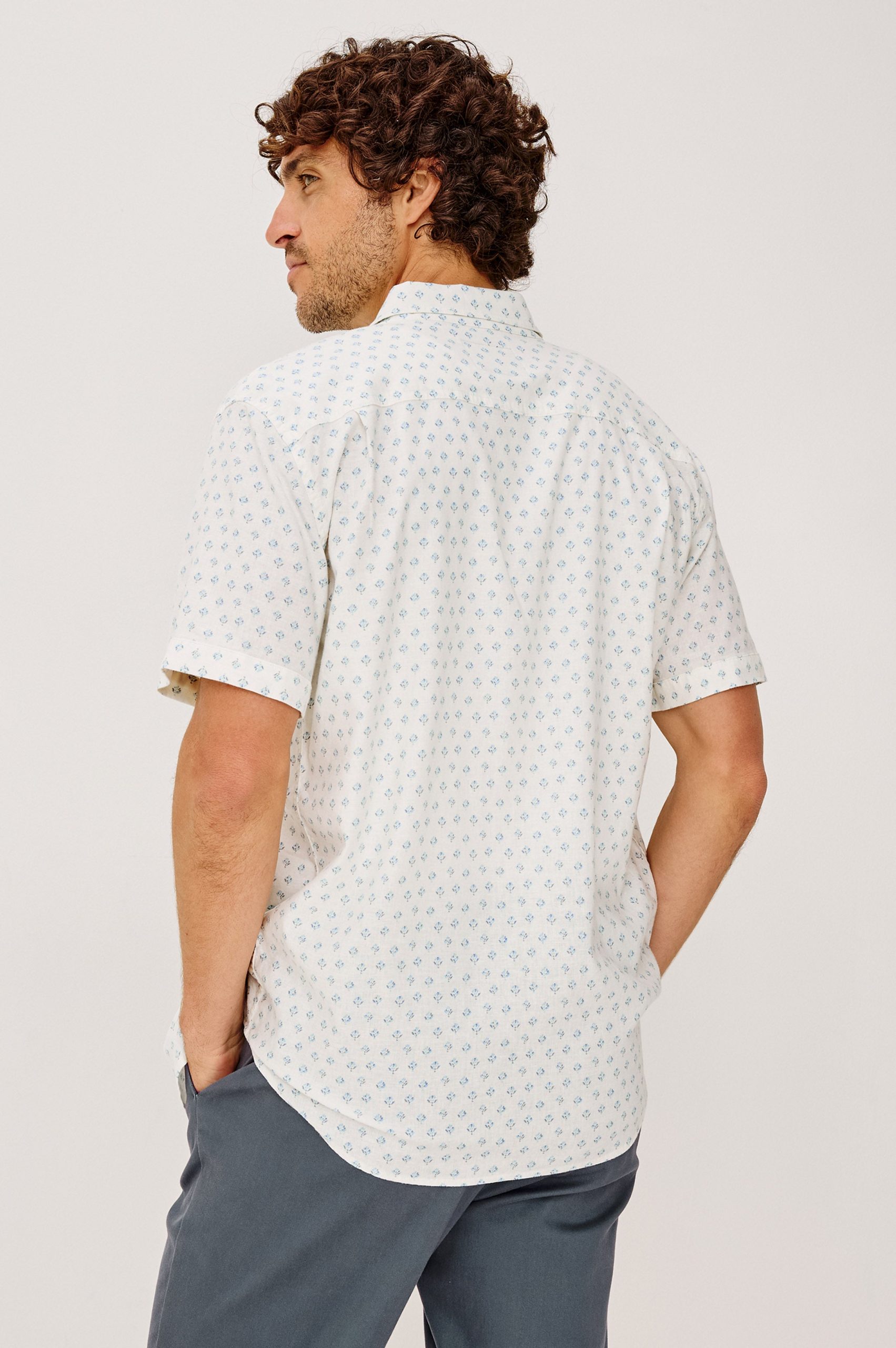 CARSON SHIRT - WHITE BLUE BLOCK - Image 5