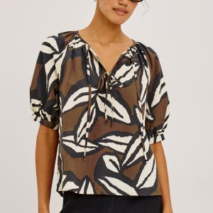 CATALENE TOP - COCOA FLORAL