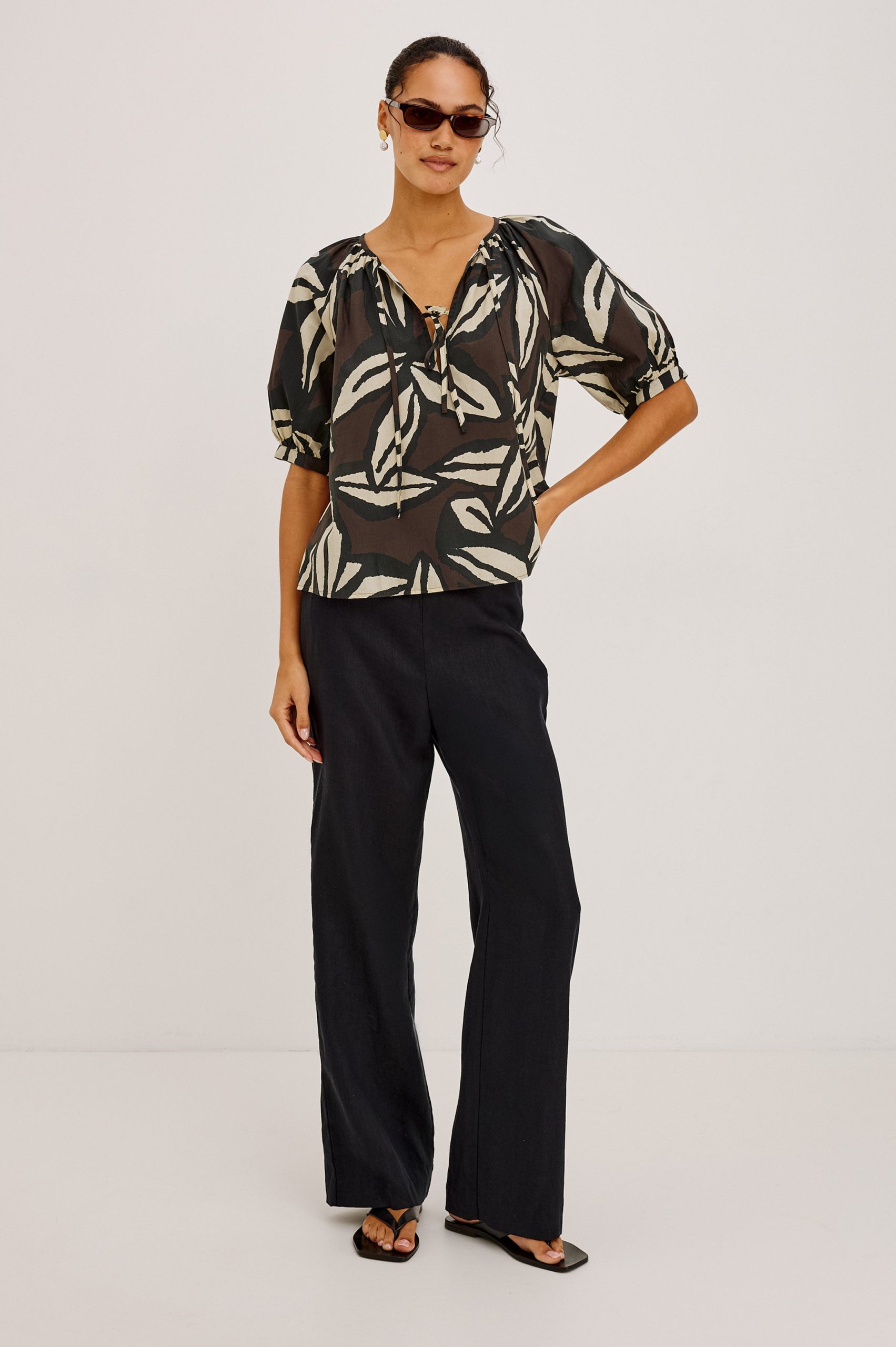 CATALENE TOP - COCOA FLORAL - Image 5
