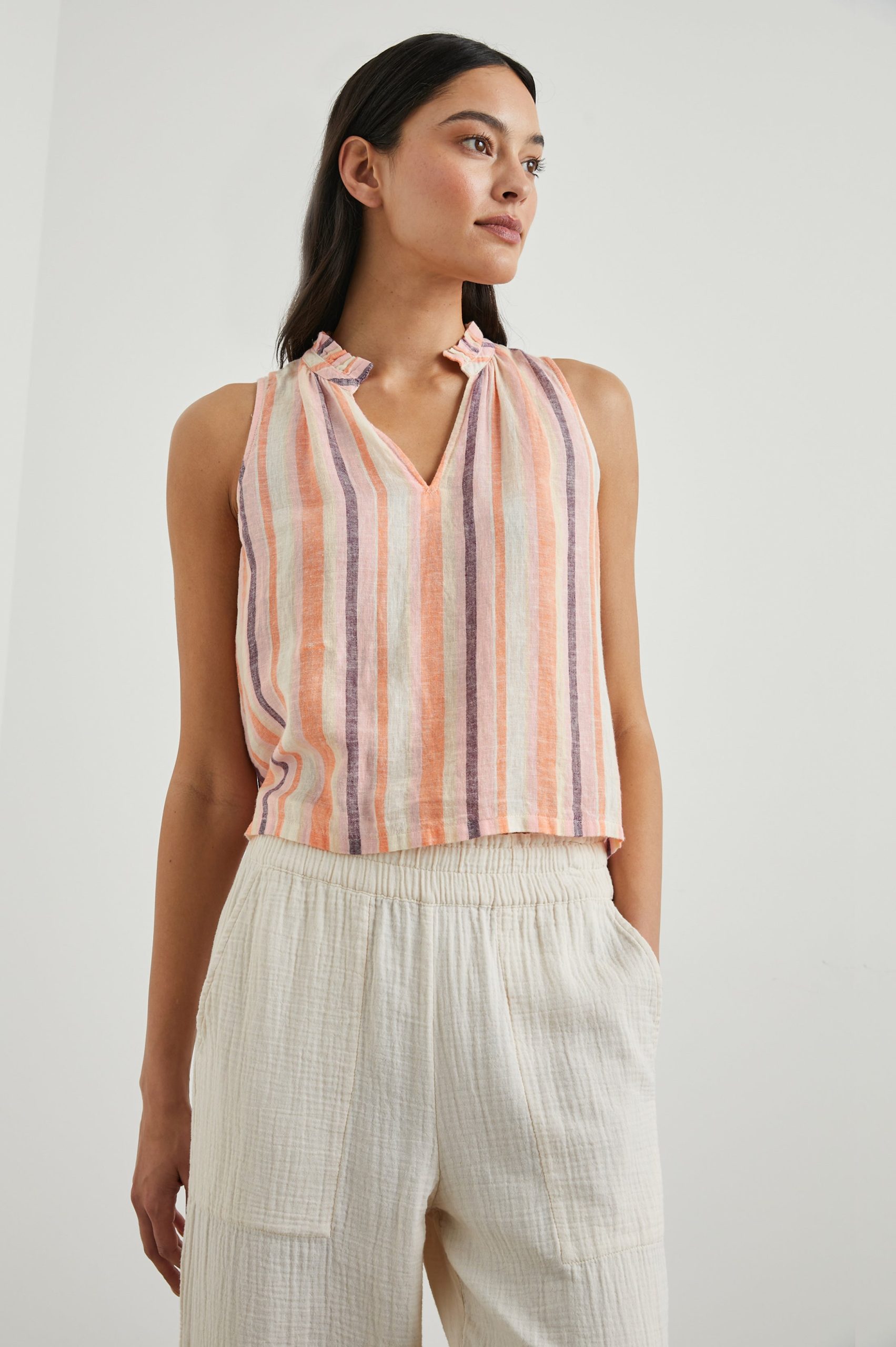 CHRISTY TOP - PAPAYA STRIPE - Image 4