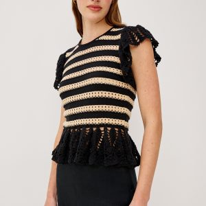 COEN TOP - BLACK OAT STRIPE