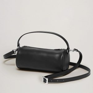COMO MINI BARREL BAG - BLACK LEATHER