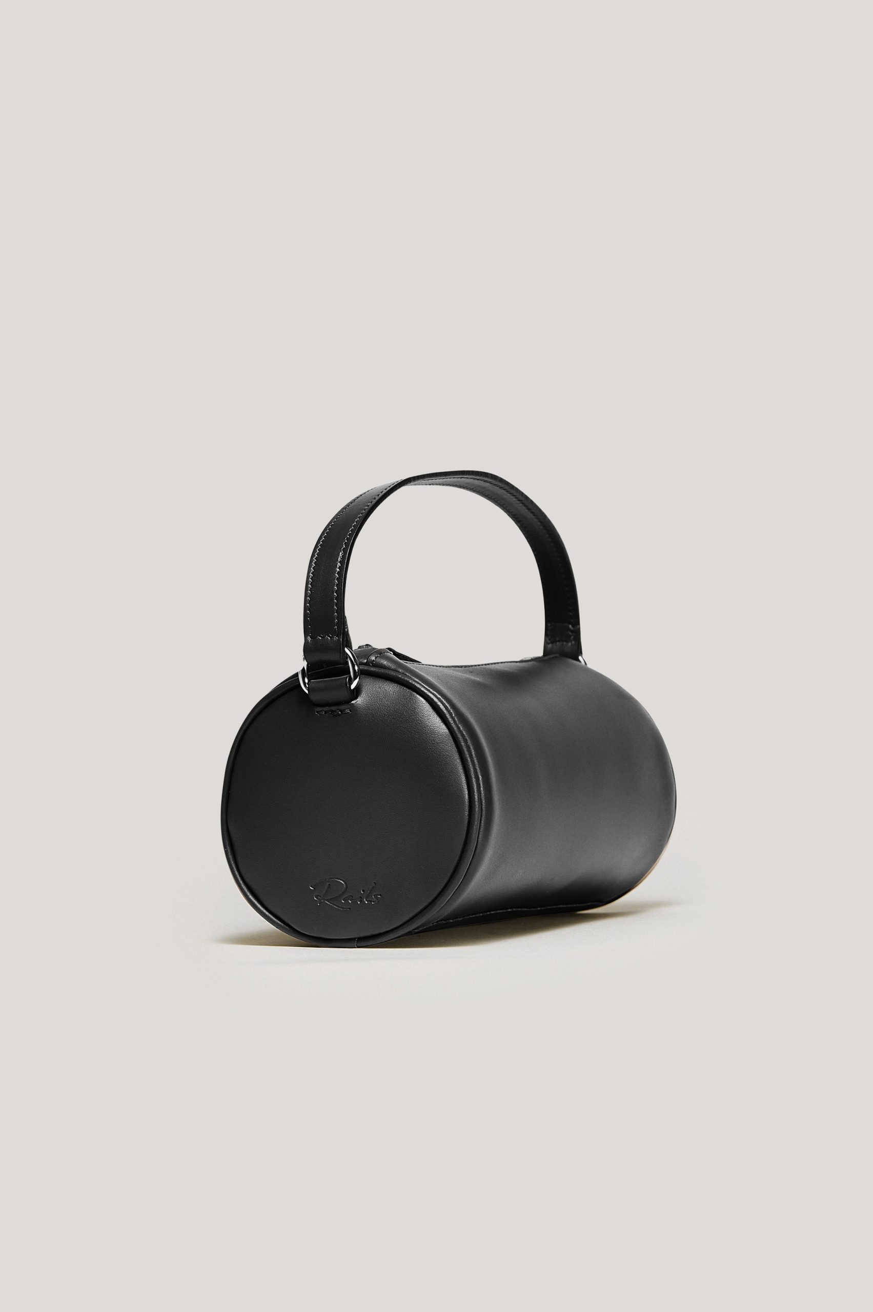 COMO MINI BARREL BAG - BLACK LEATHER - Image 6