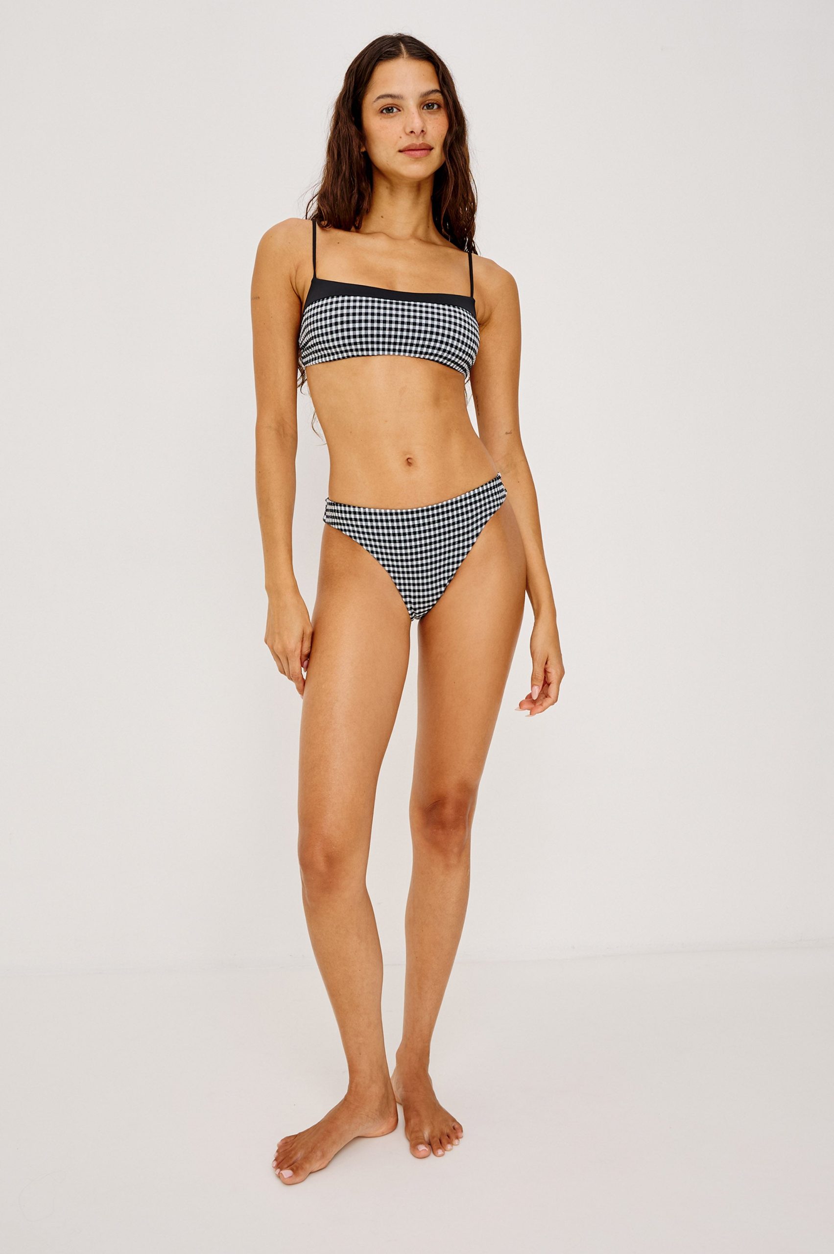CORISCA BIKINI BOTTOM - BLACK WHITE GINGHAM - Image 3