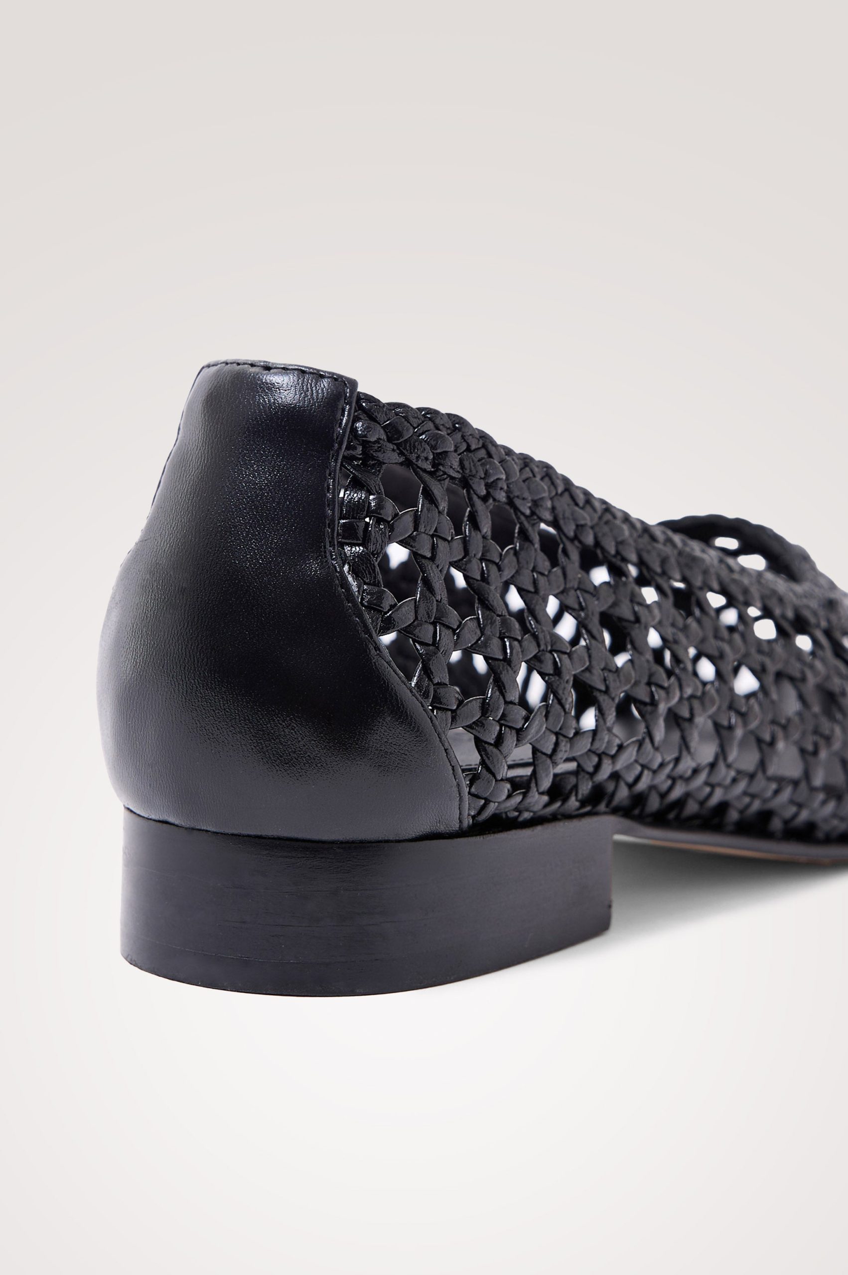 CORTONA WOVEN BALLET FLAT - BLACK LEATHER - Image 4
