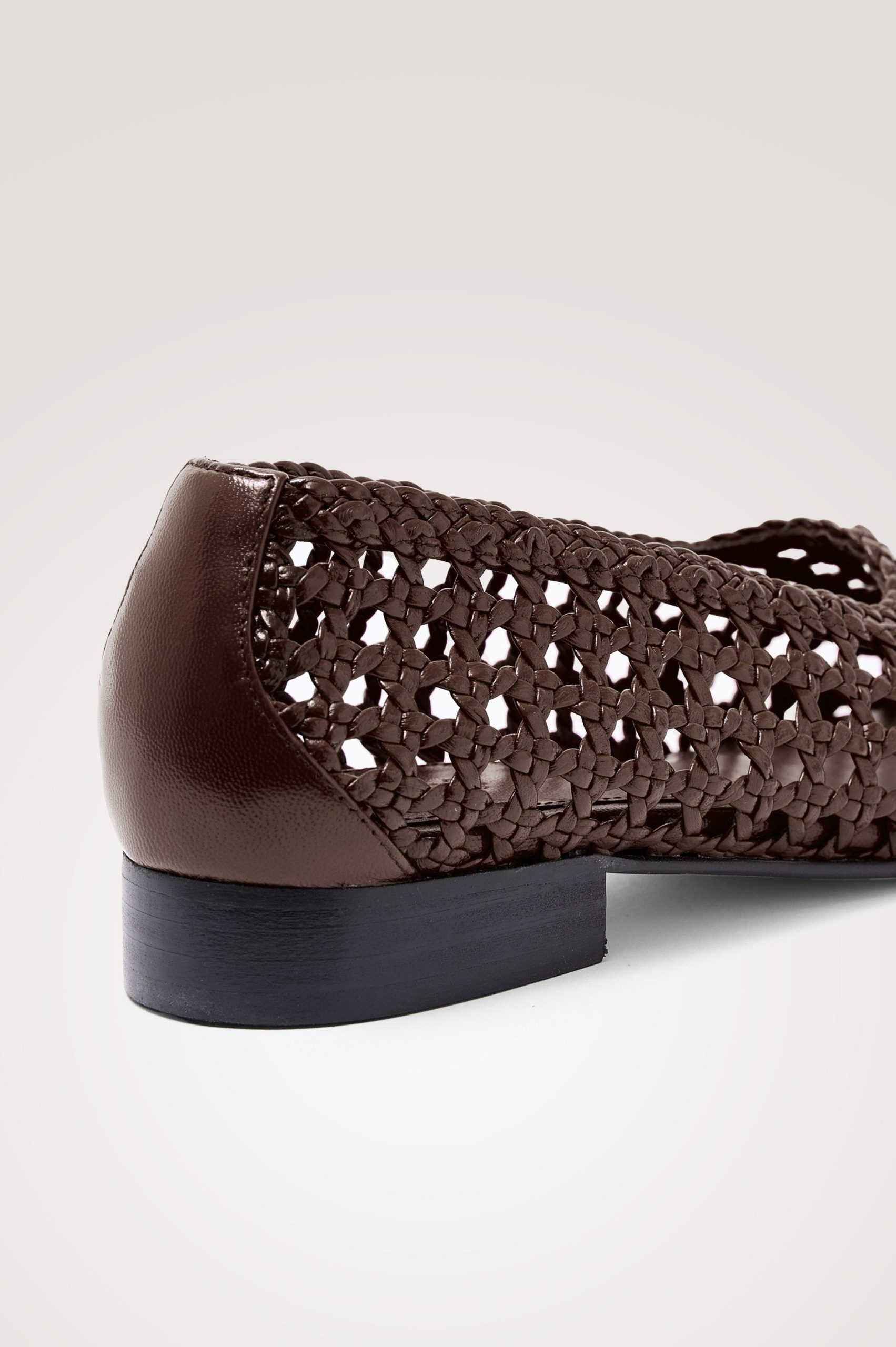 CORTONA WOVEN BALLET FLAT - DARK BROWN LEATHER - Image 4