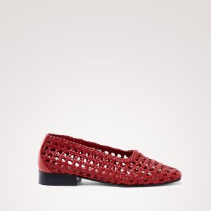 CORTONA WOVEN BALLET FLAT - TOMATO LEATHER