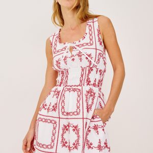 COSETTE DRESS - IVORY RED HANDKERCHIEF