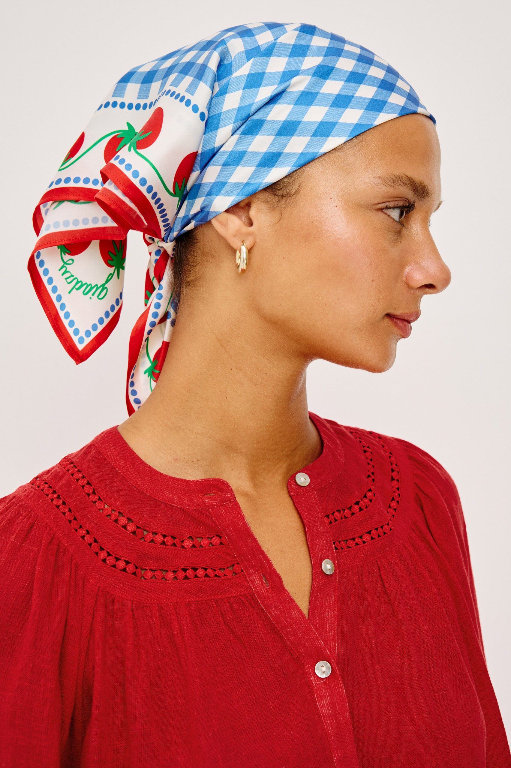 RAILS X GIADZY COSIMA SCARF - GINGHAM TOMATOES - Image 4