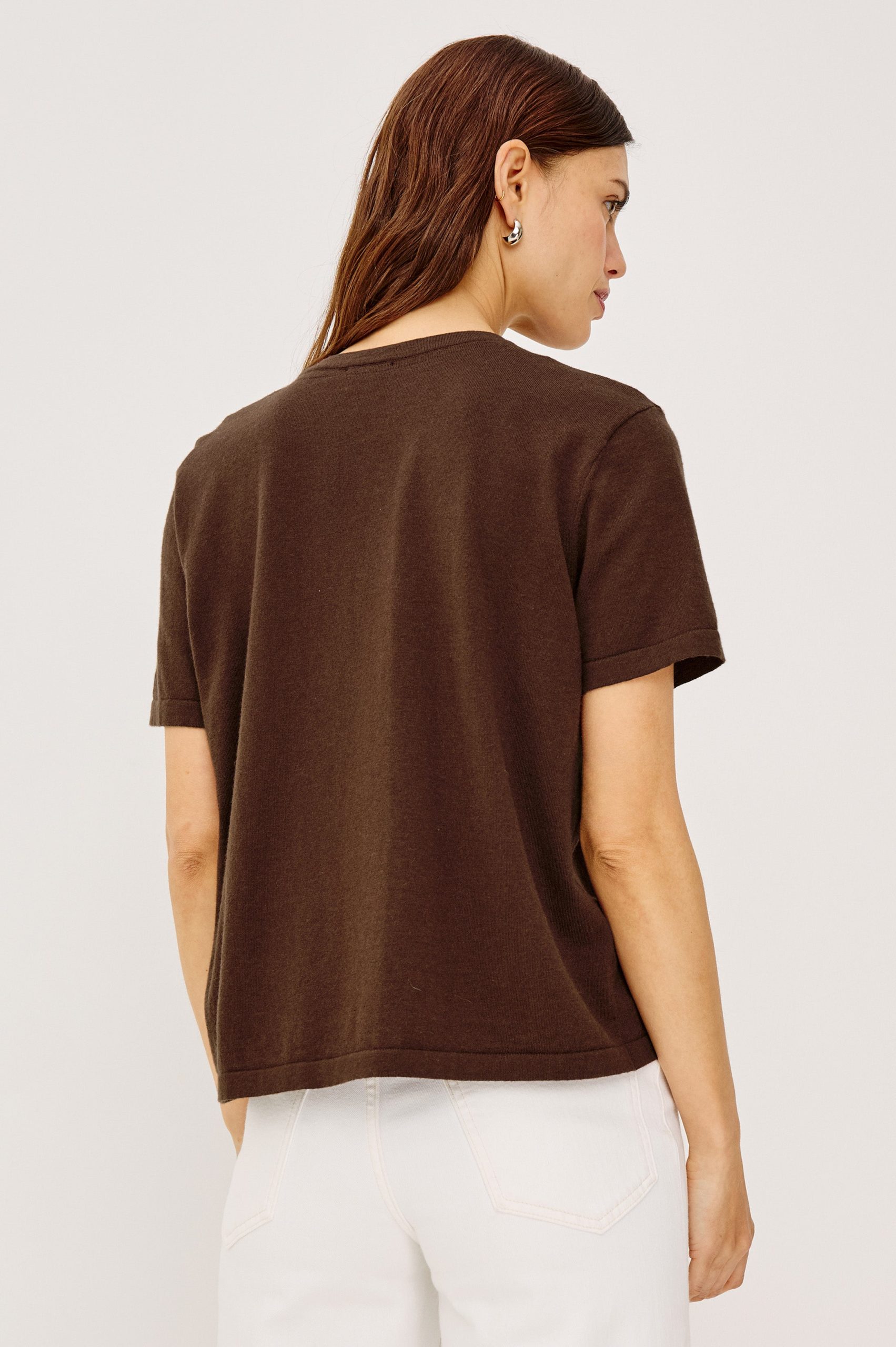 COTTON CASHMERE T-SHIRT - ESPRESSO - Image 5