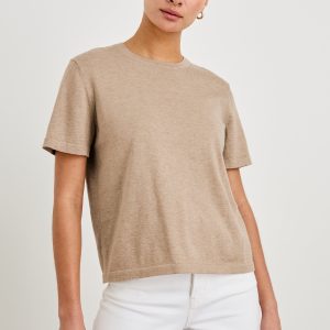 COTTON CASHMERE T-SHIRT - HEATHER OAT